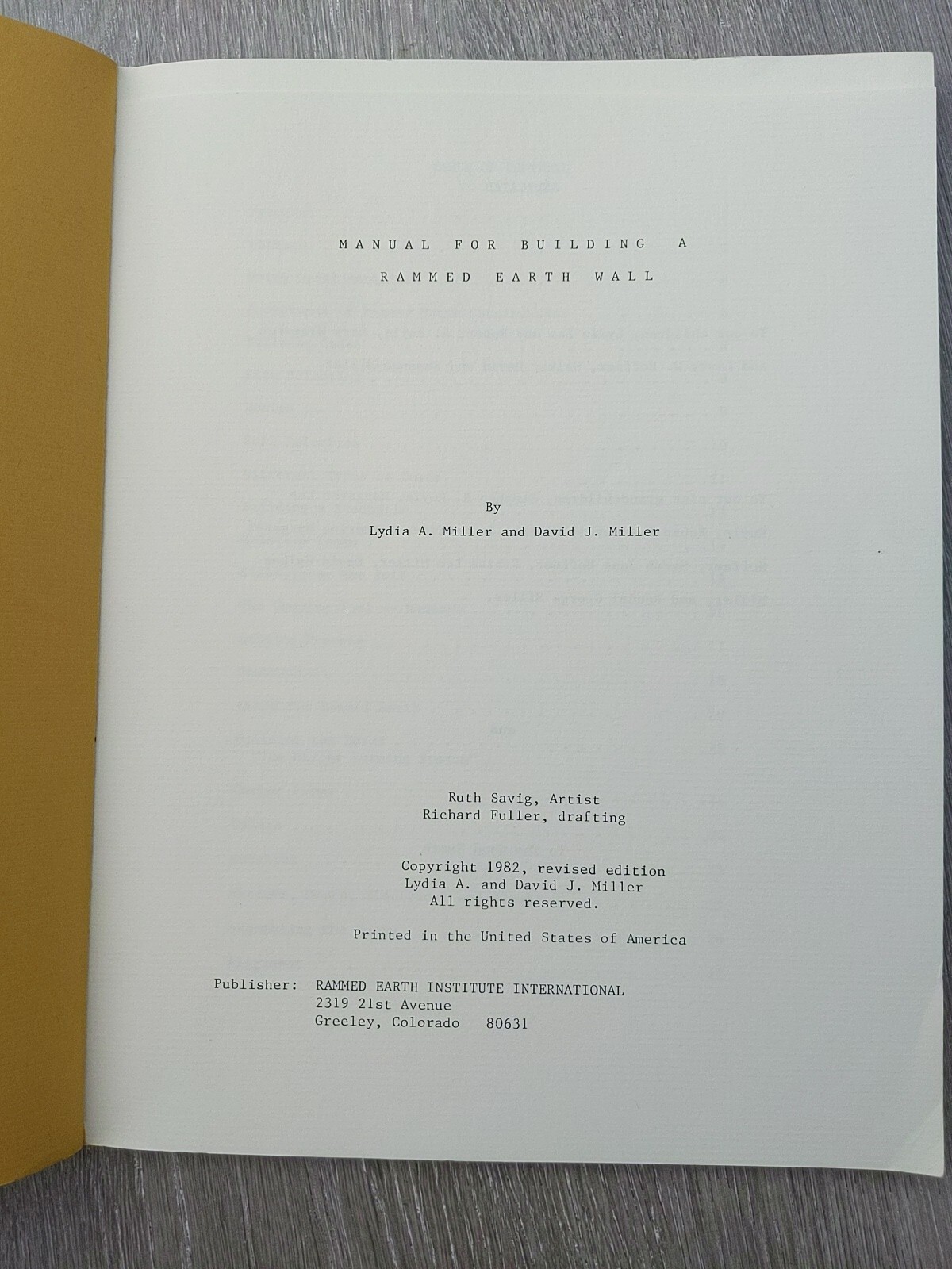 Manual For Building Rammed Earth Wall