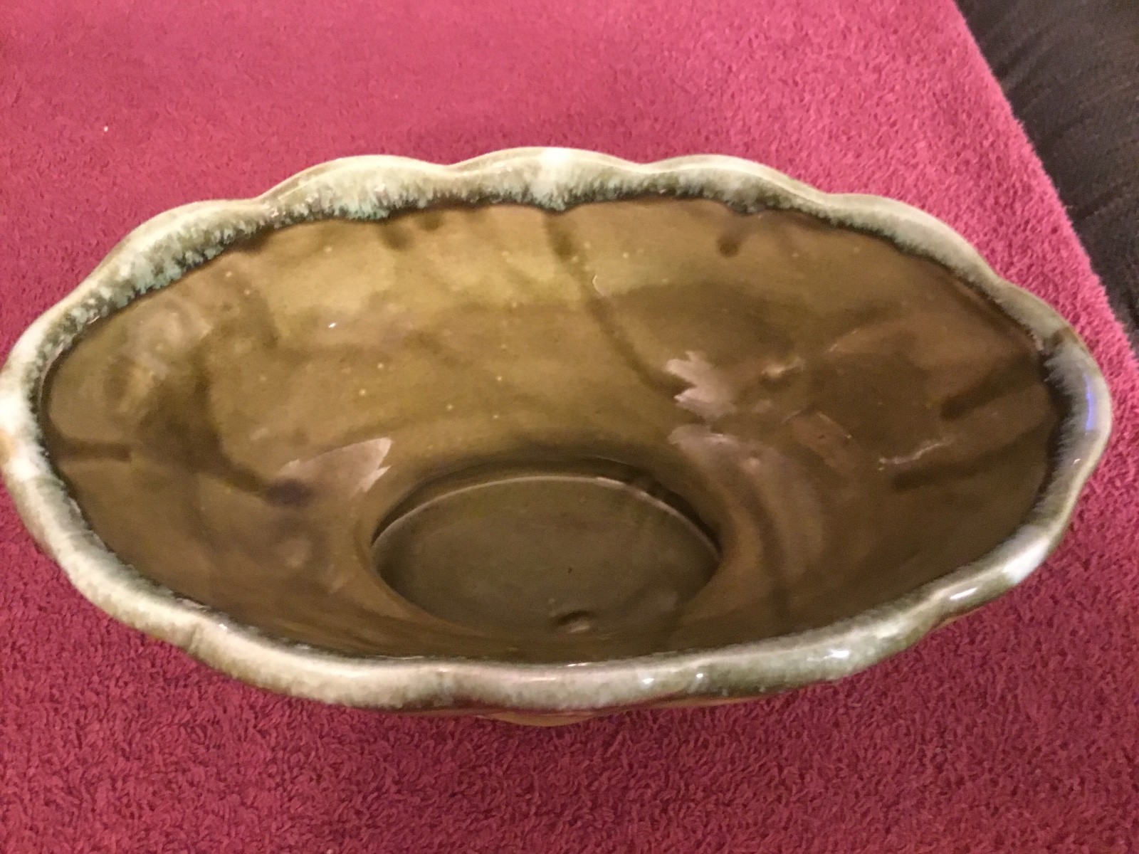 Olive Green Oval Shaped Planter