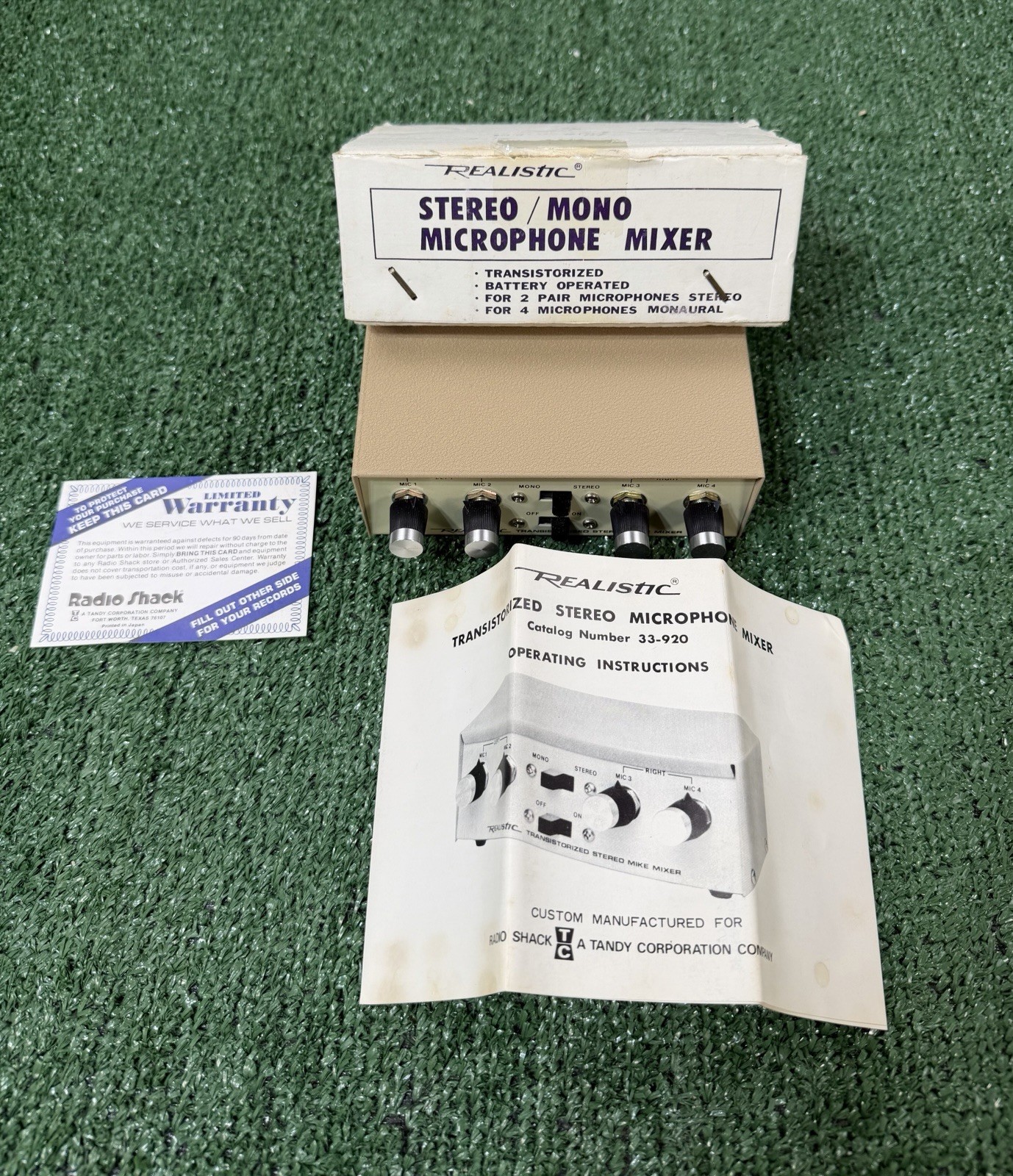 BRAND NEW / NEVER USED Realistic Stereo/Mono Microphone Mixer 33-920 Vintage