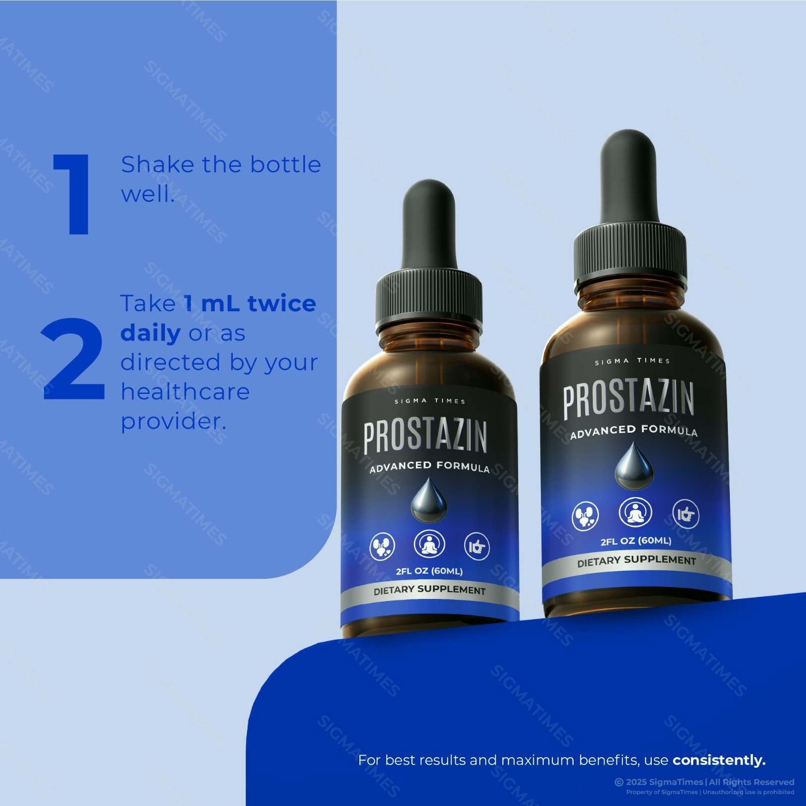 Prostazin Drops, Premium Prostate & Urinary Support Supplement for Men - 2 Pack