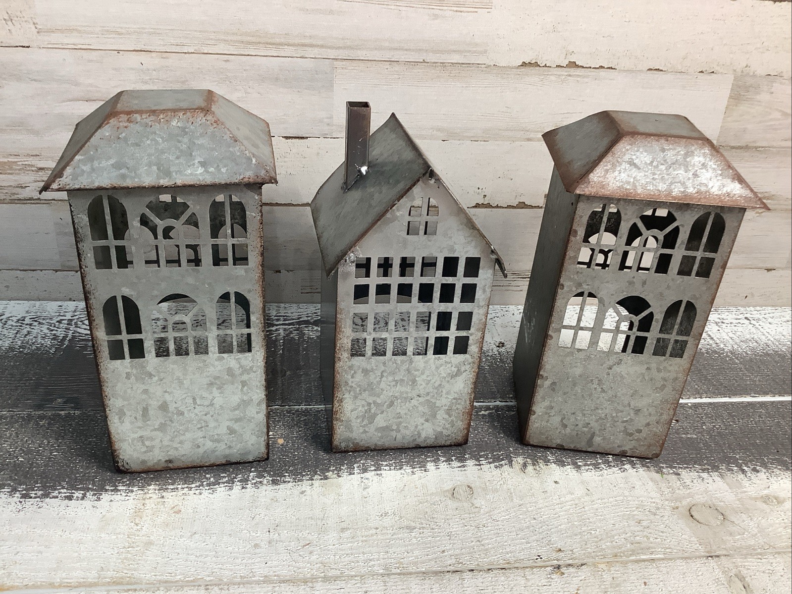 Galvanized Farmhouse Style Candle Holder Houses