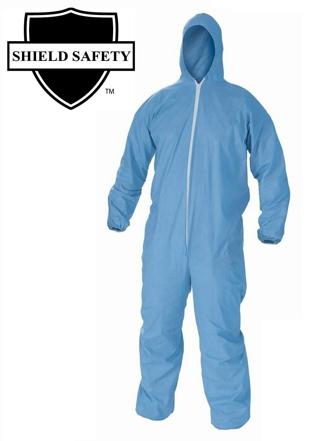25 Pieces Polyethylene Coverall Spun Bonded Blue Color Size Medium
