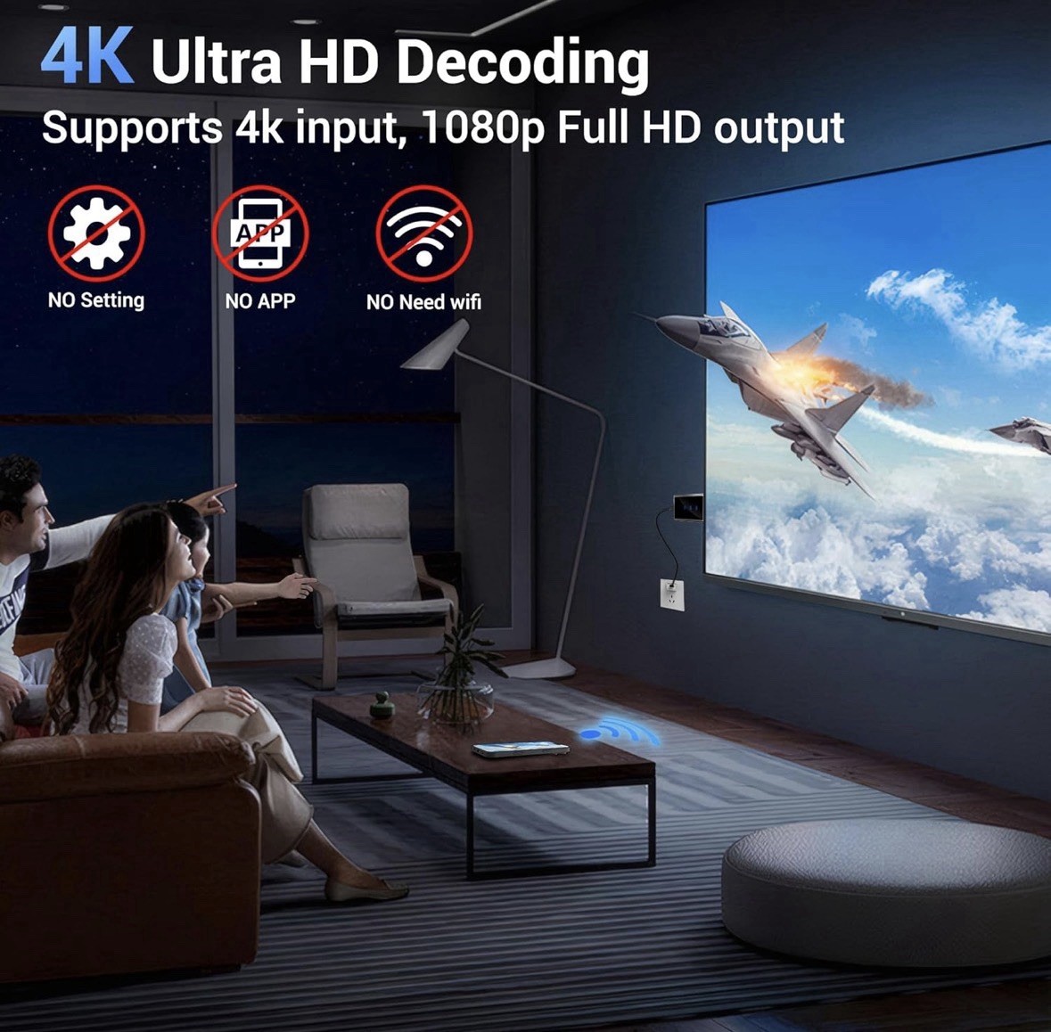 Wireless HDMI Display Dongle Adapter, Portable Transmitter, Streaming Media