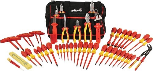 Wiha 32874 50 Piece Master Electrician'S Insulated Tool Set In Canvas Tool Bag