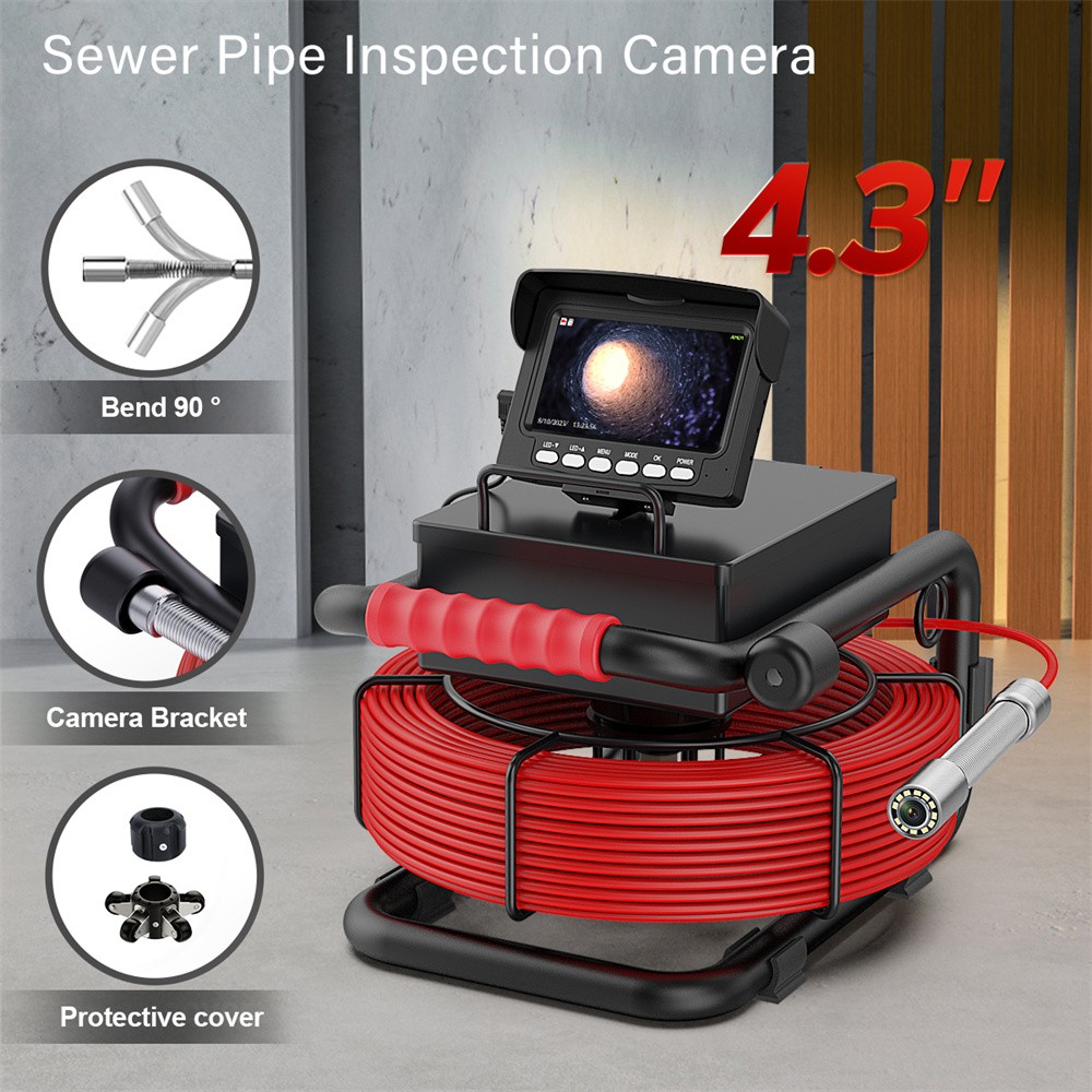 ESANHAO Pipe Inspection Camera Drain Sewer Camera Industrial Endoscope 4.3''