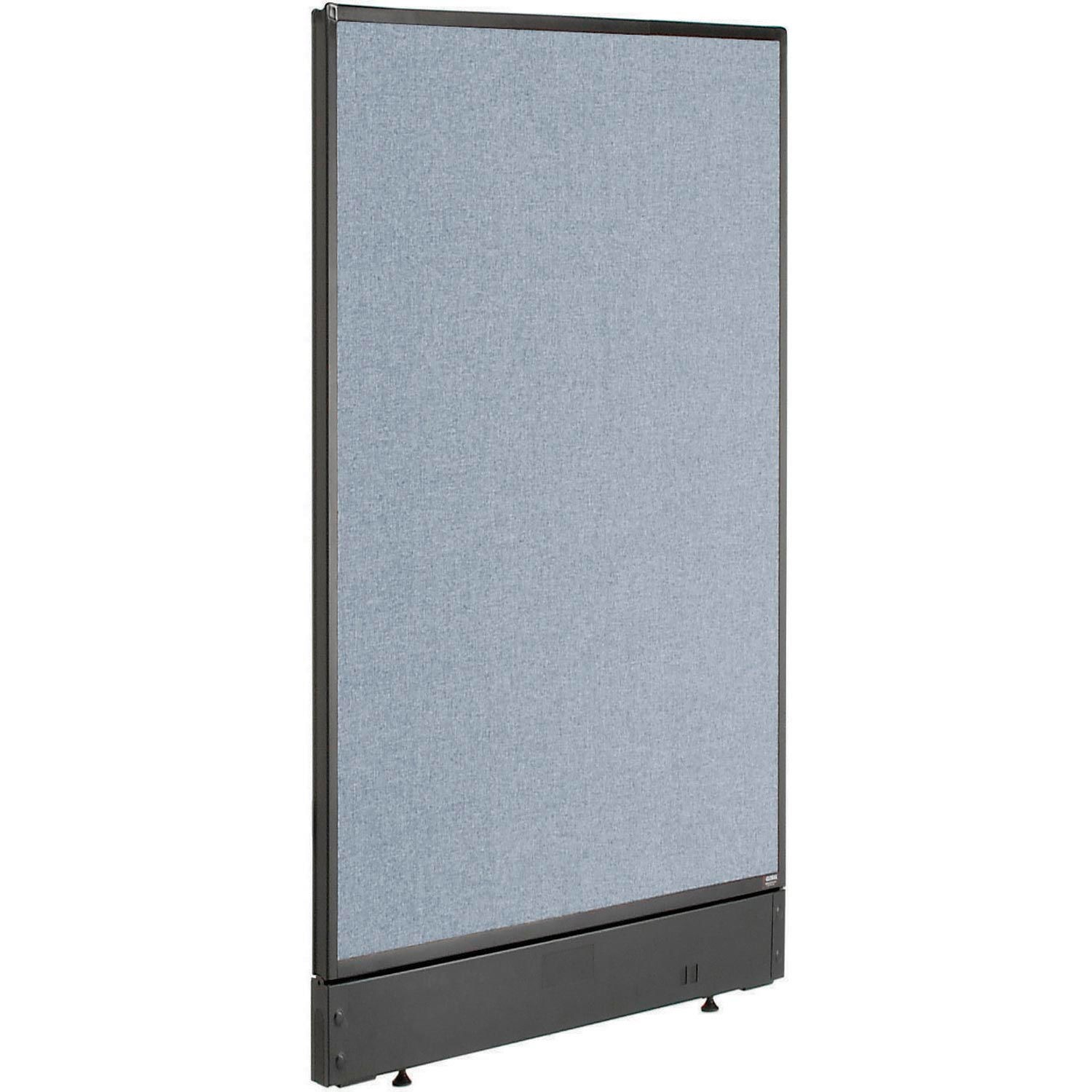 24-1/4"W x 46"H Office Partition Panel with Pass-Thru Cable Blue