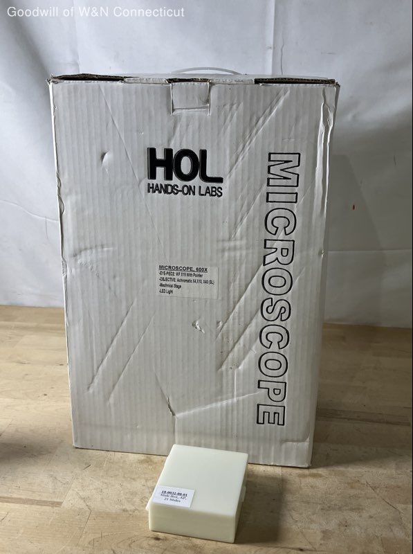 Hands-On Labs HOL 600X Microscope Mechanical Stage LED Light 31 Slides
