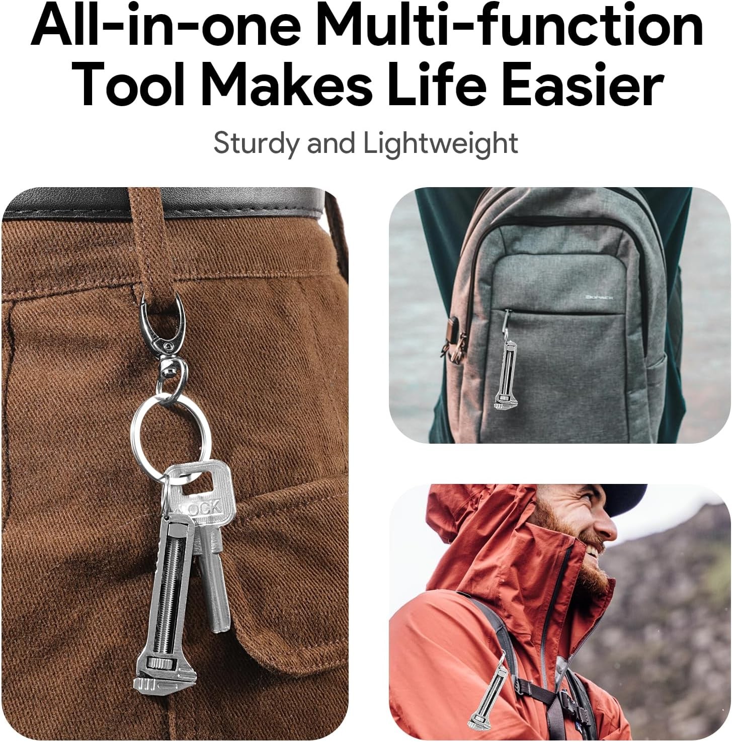 2Pcs Compact Titanium Multitool Alloy Everyday Multi Functional Wrench Spanner