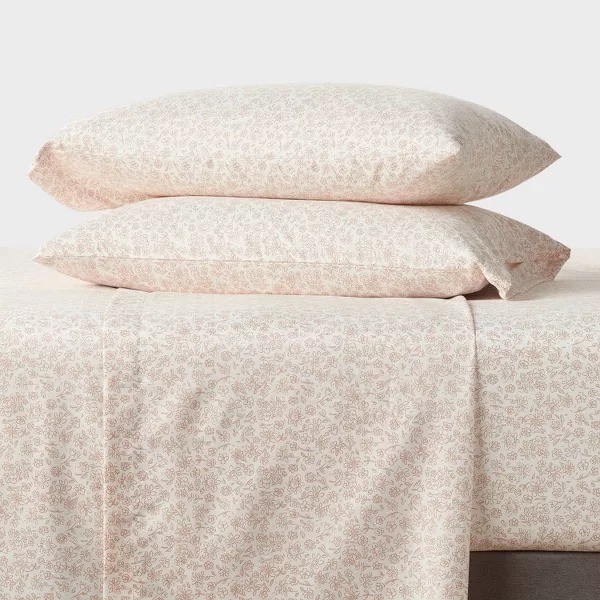 King Microfiber Sheet Set Orange Dusk: Polyester, Peached Finish, 80 x78