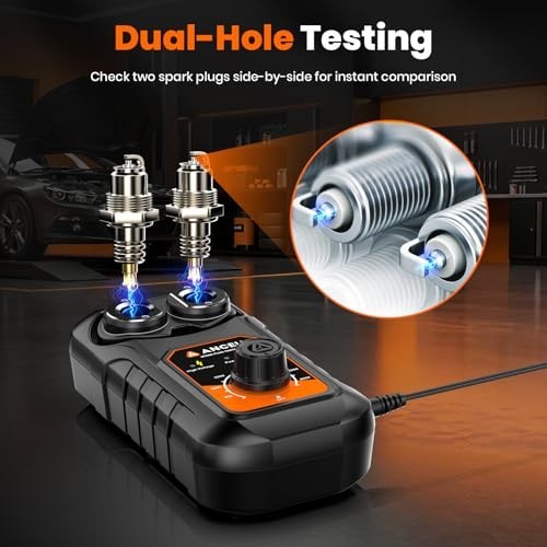 Dual Hole Spark Plug Tester Tool for Car & Motorcycle - 0-6000RPM Ignition Teste