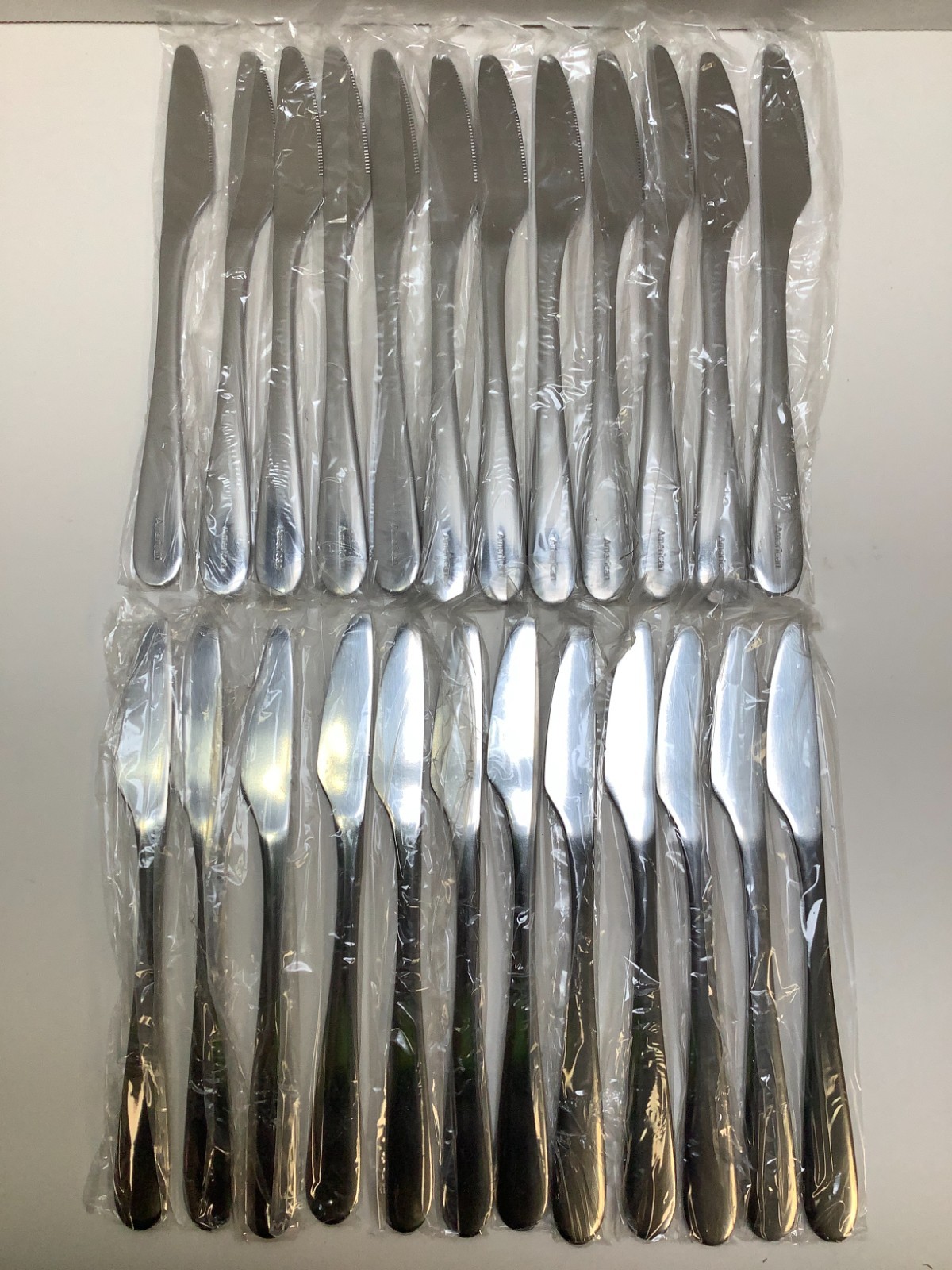 American Airlines (73KN001) Stainless Steel Dinner Knife, 8", 12 Count, 2pk
