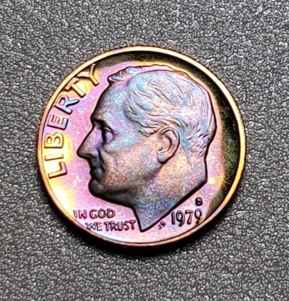 TONED 1979 S ROOSEVELT DIME PROOF UNC #P569