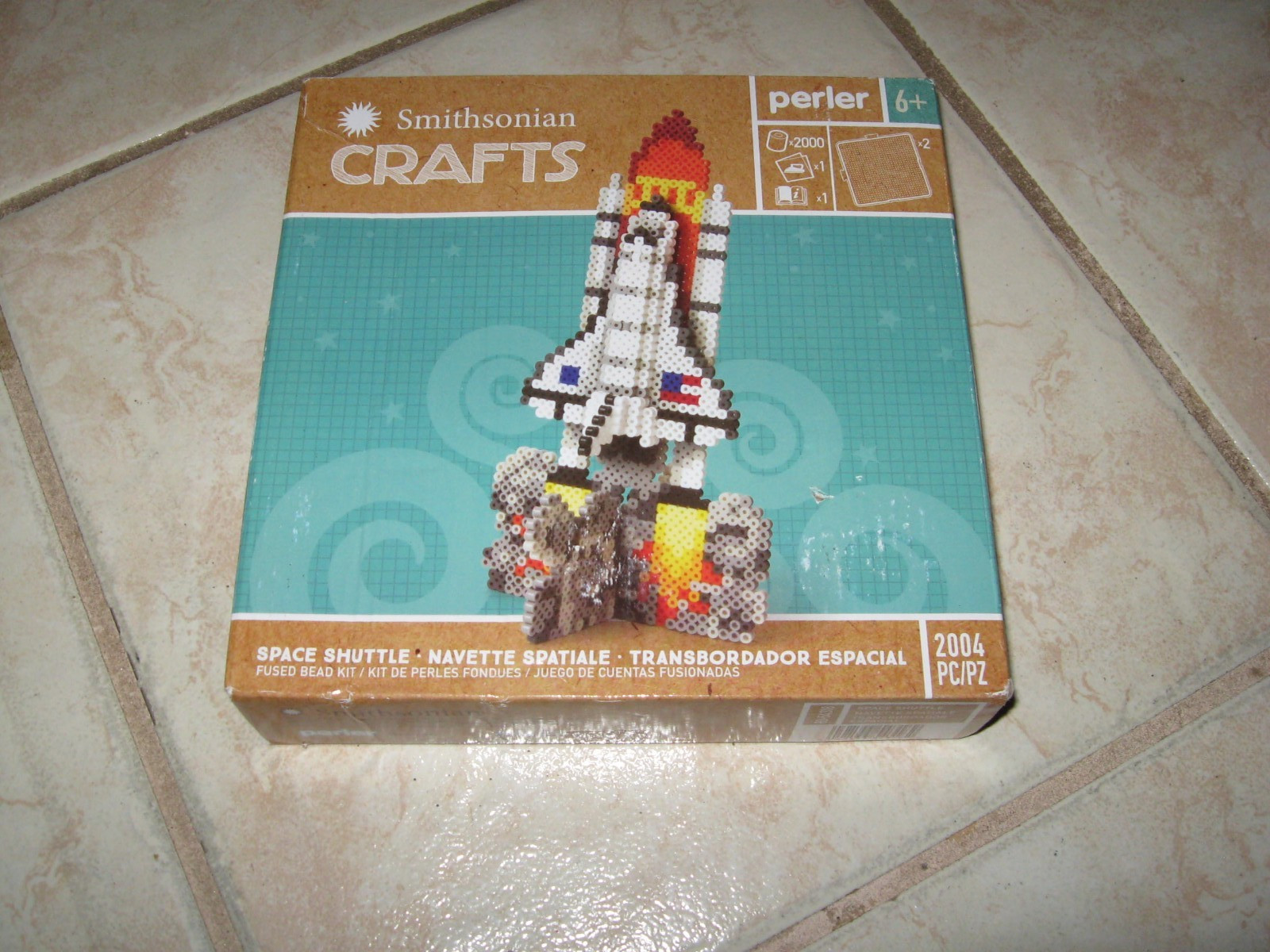 NEW SEALED Smithsonian Crafts Space Shuttle Fused bead Kit, ages 6+ 2004 pc NASA