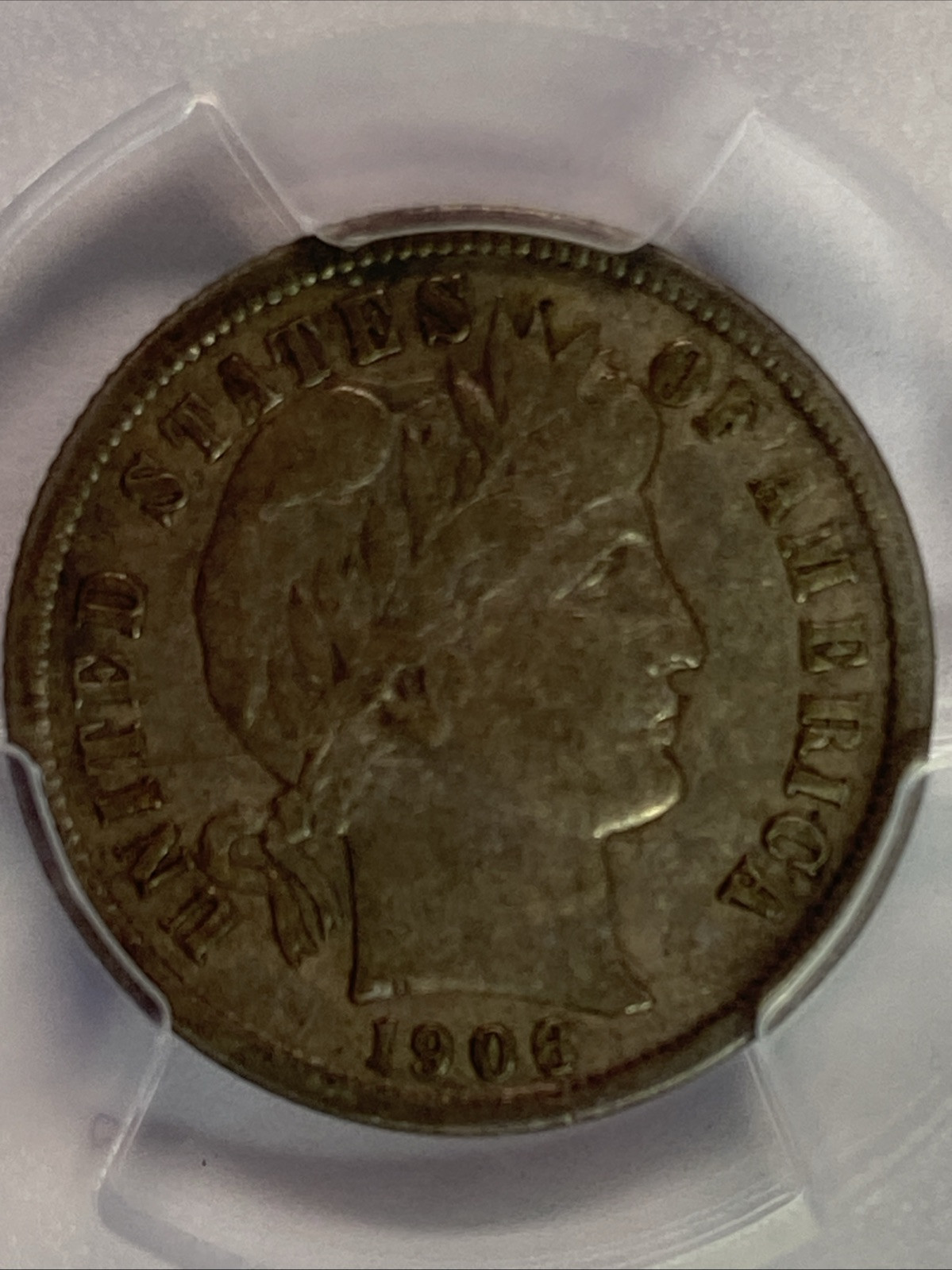 1906-O Barber Dime PCGS VF25
