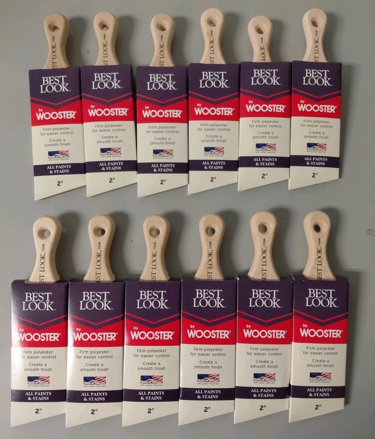 Lot Of 12 Best Look Wooster 2" Brushes