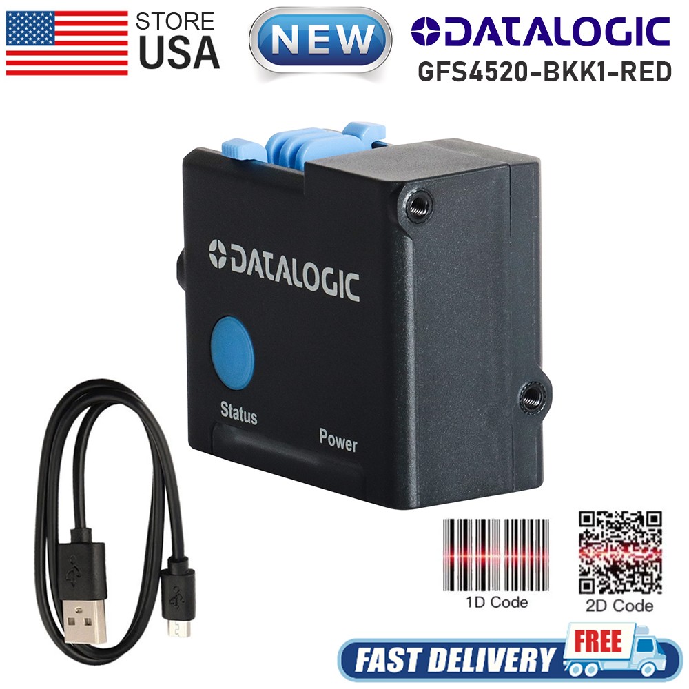 Datalogic GFS4520-BKK1-RED Fixed Mount 1D 2D QR Code Barcode POS Scanner W/USB