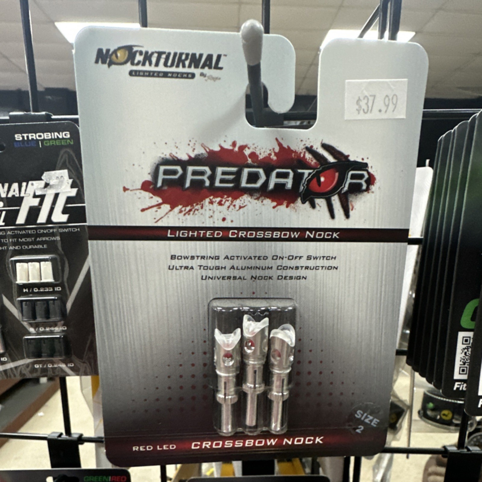 Nockturnal NT-732 Lighted Crossbow Lighted Nocks Red/Silver Archery Accessories