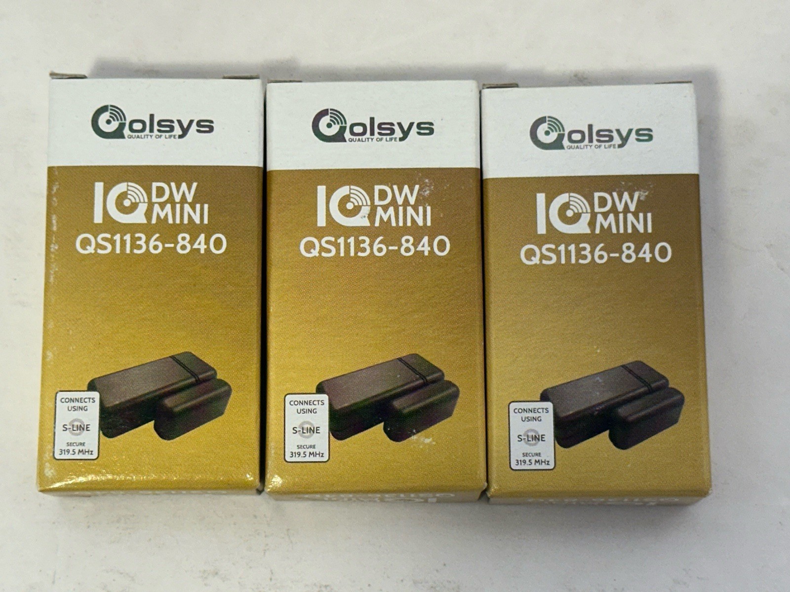 LOT OF 3 x Qolsys QS1136-840 IQ MINI Door window S-Line Sensor BROWN New