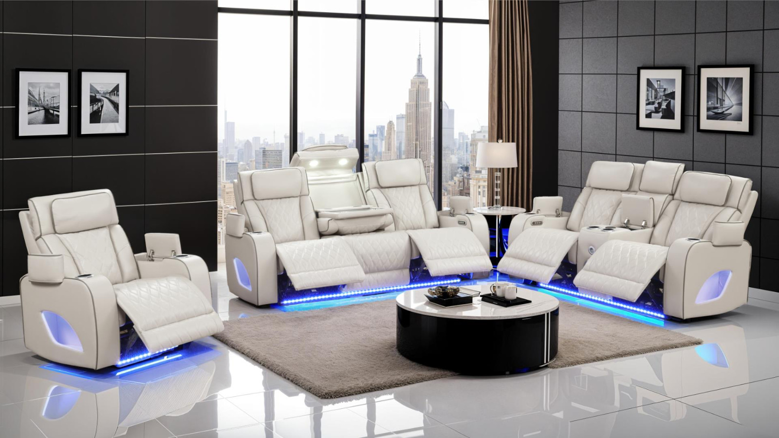 Fortuner 2 Piece Reclining Living Room Set comes in a choice of 3 Colors