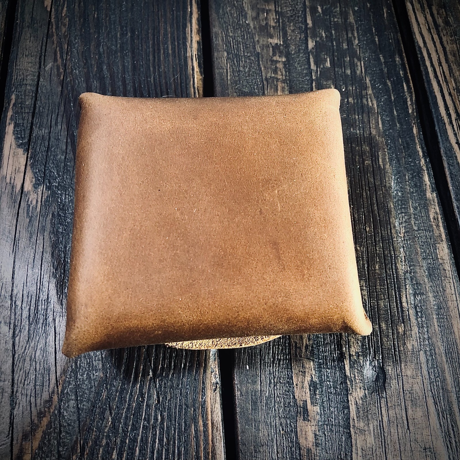 Leather mini fire pouch | Thick Mini Button Close Storage | Natural Bushcraft