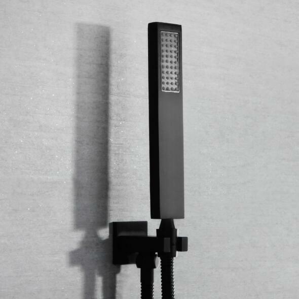 Matte Black Hand Held Shower Head Bathroom Brass Shower Sprayer Set W/Hose