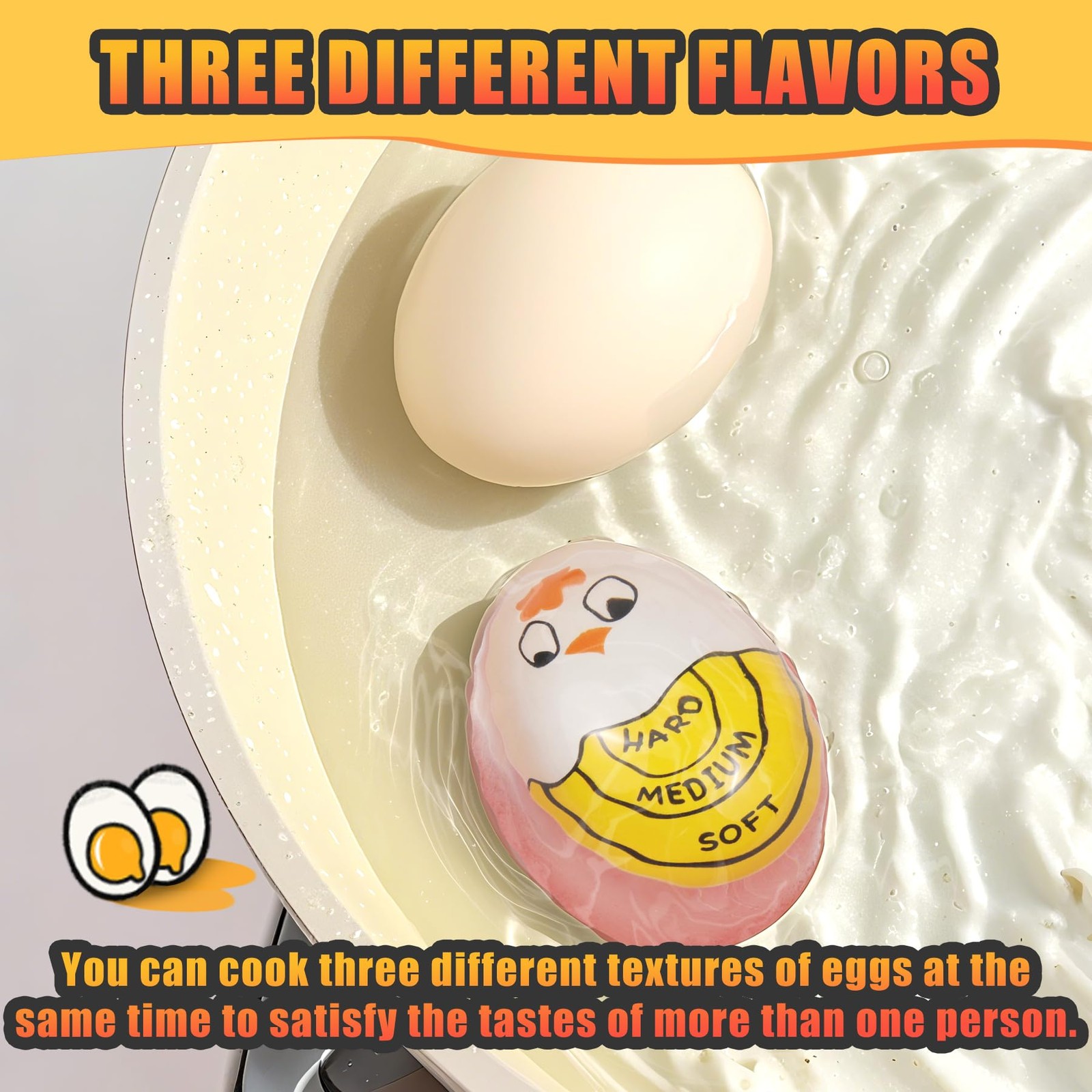 FOREV Egg Timer Color Changing Indicator for Hard & Soft Boiled Eggs 2 Pack