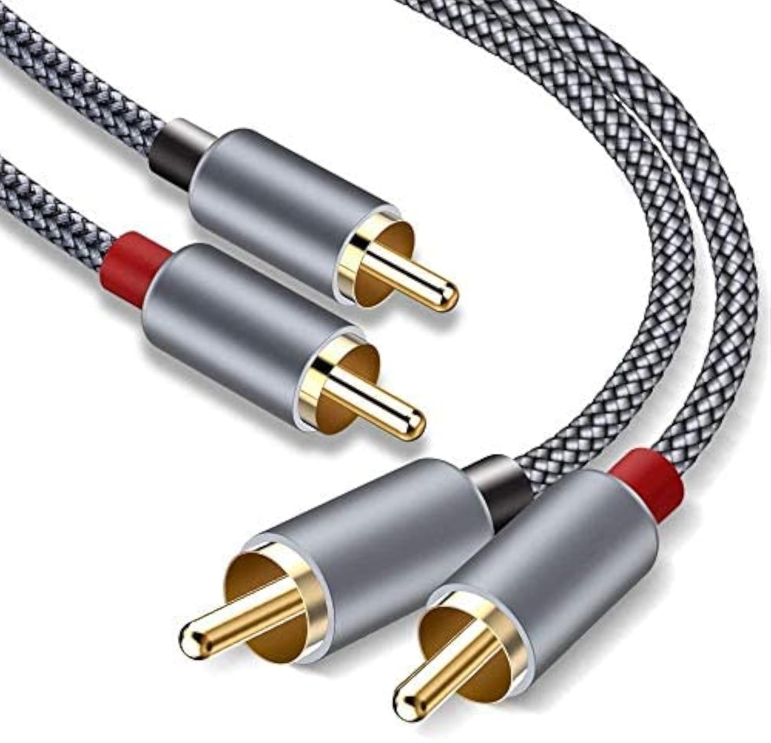 Goalfish RCA Cable, 0.5M/1.6FT to Male Audio 1.6 Feet, Grey