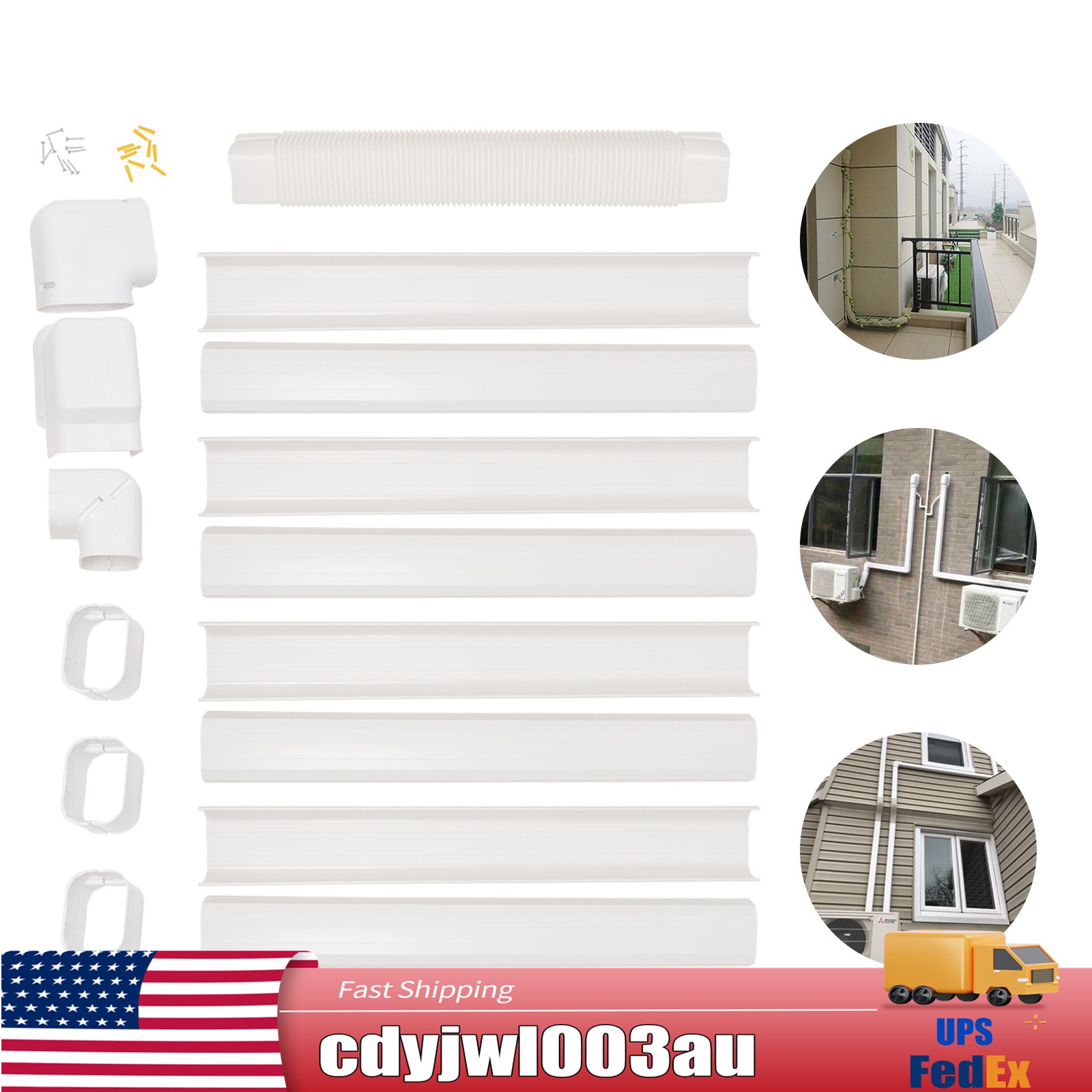 5" 17Ft Air Conditioner PVC Line Set Cover Kit For Split/Central AC & Heat Pump