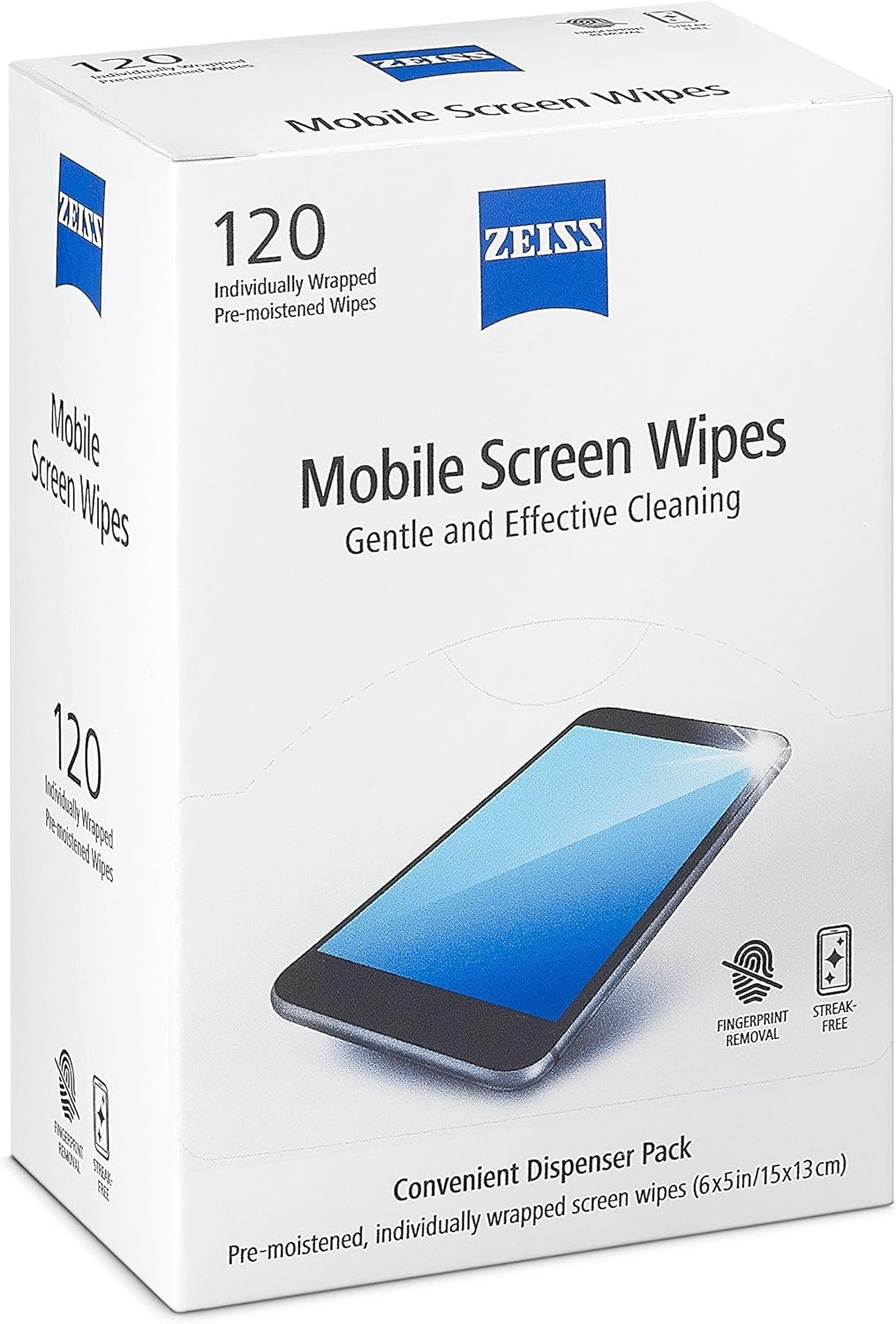ZEISS Pre-Moistened Screen Cleaning Wipes – 120 Count for Electronics