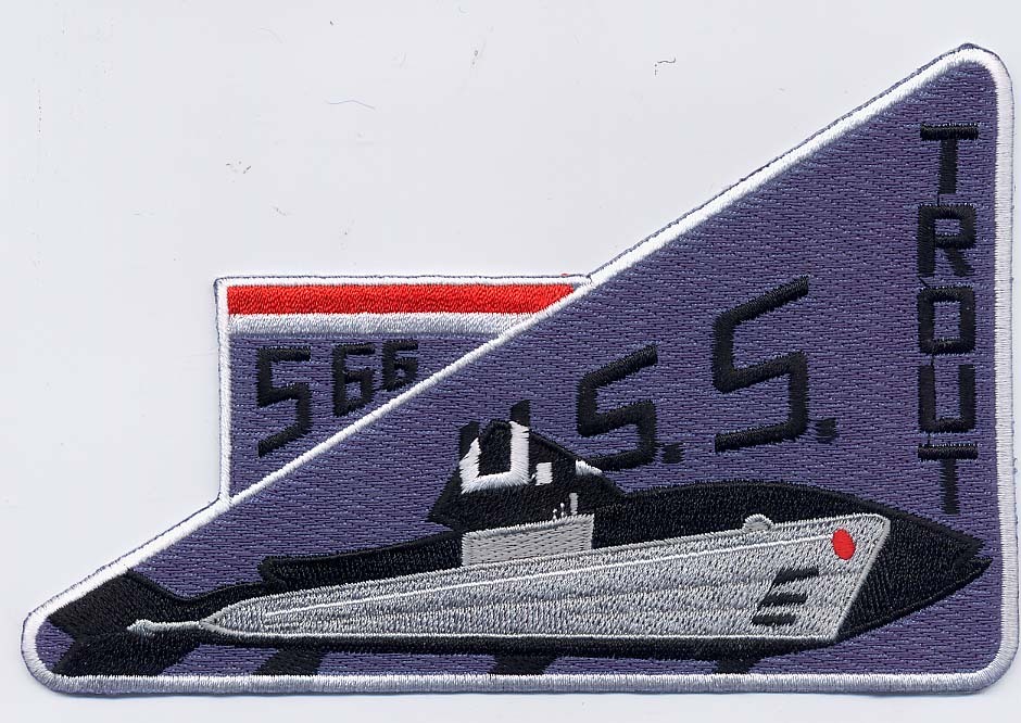USS Trout SS 566 - Sub Shape BC Patch Cat No C5966