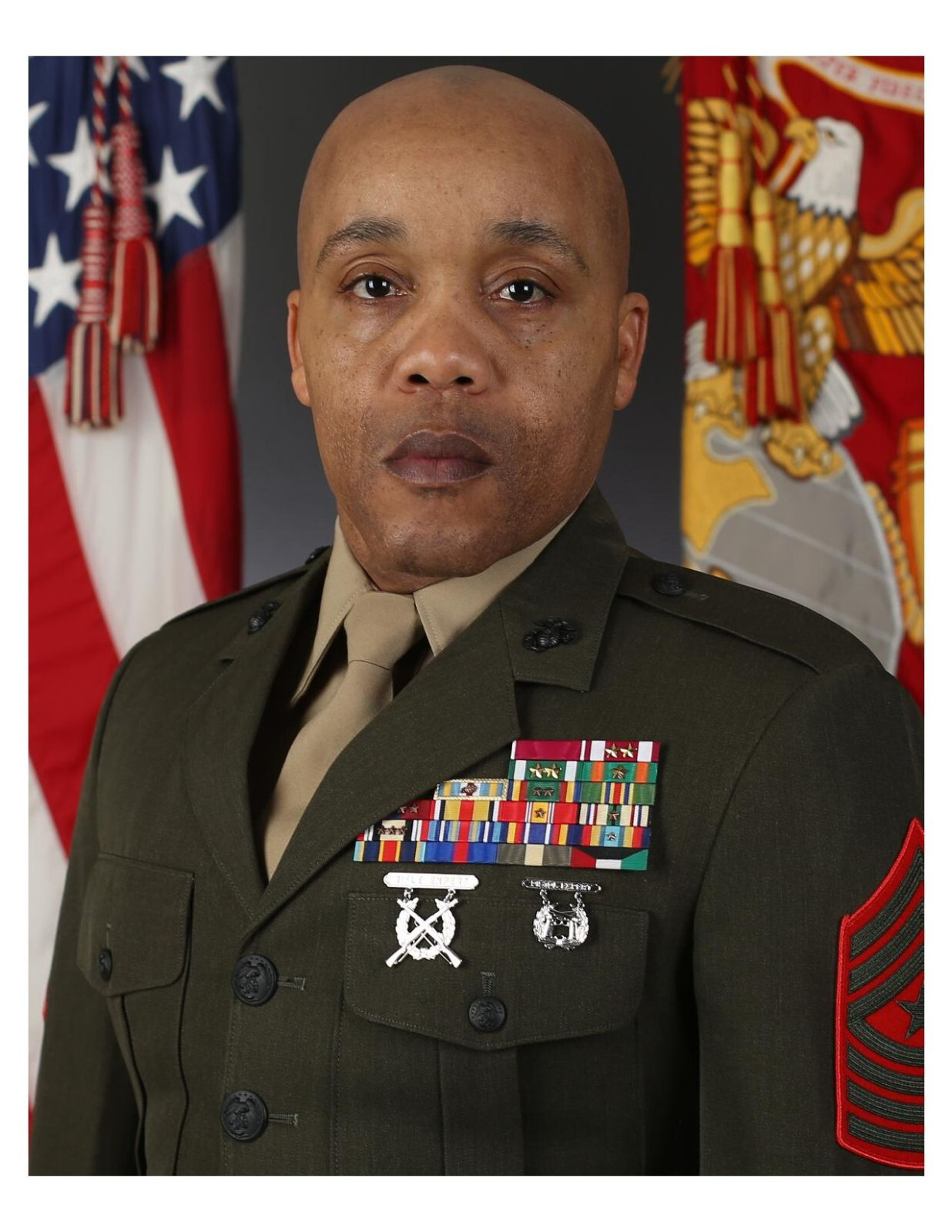 United States Marine Corps Sergeant Cortez L. Brown 8x10 Photo On 8.5" x 11"