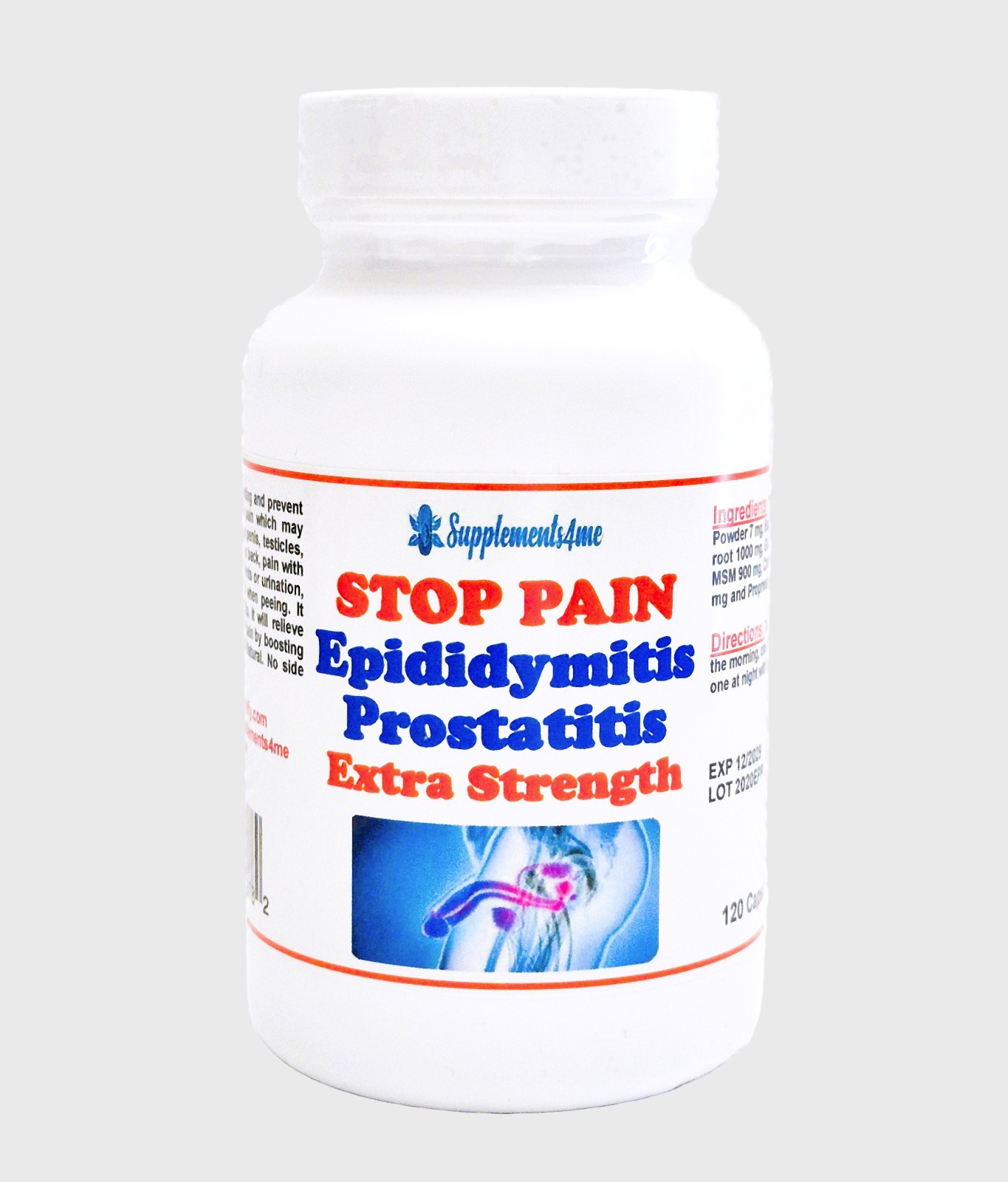 HOW TO STOP EPIDIDYMITIS PROSTATITIS PAIN - PAINLESS - 120 CAPS MADE IN USA