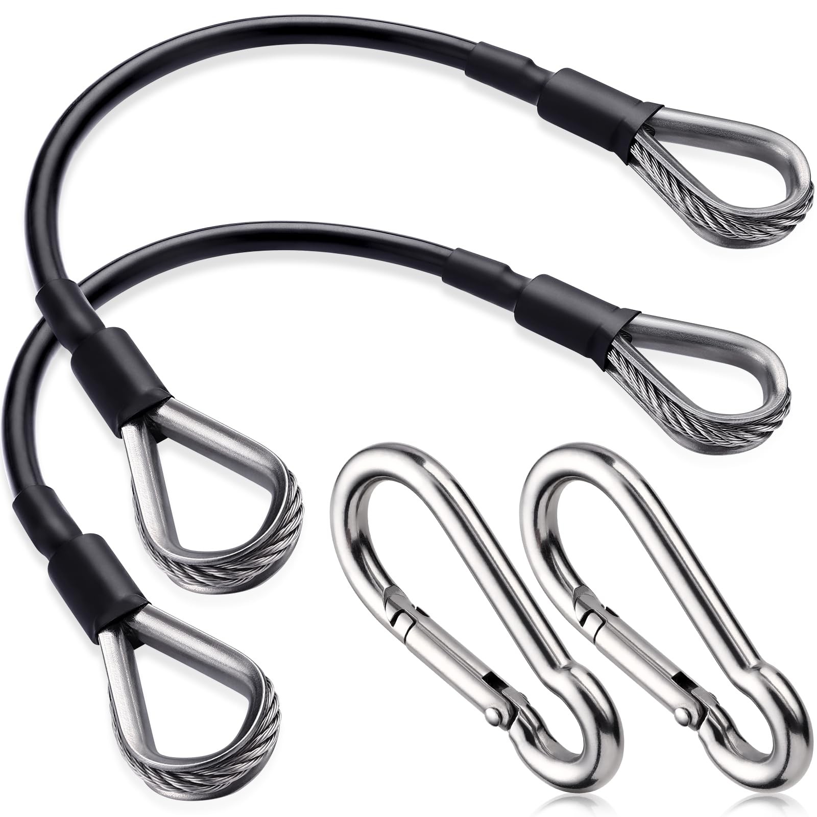 TOBWOLF 2PCS 10" Gym Extension Cable, Fitness Extension Rope Attachments Comp...