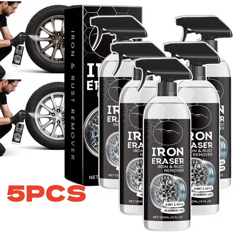 5X Iron Eraser Rust Remover Spray, Car Wheel Paint Brake Dust Fast Cleaner 120ml