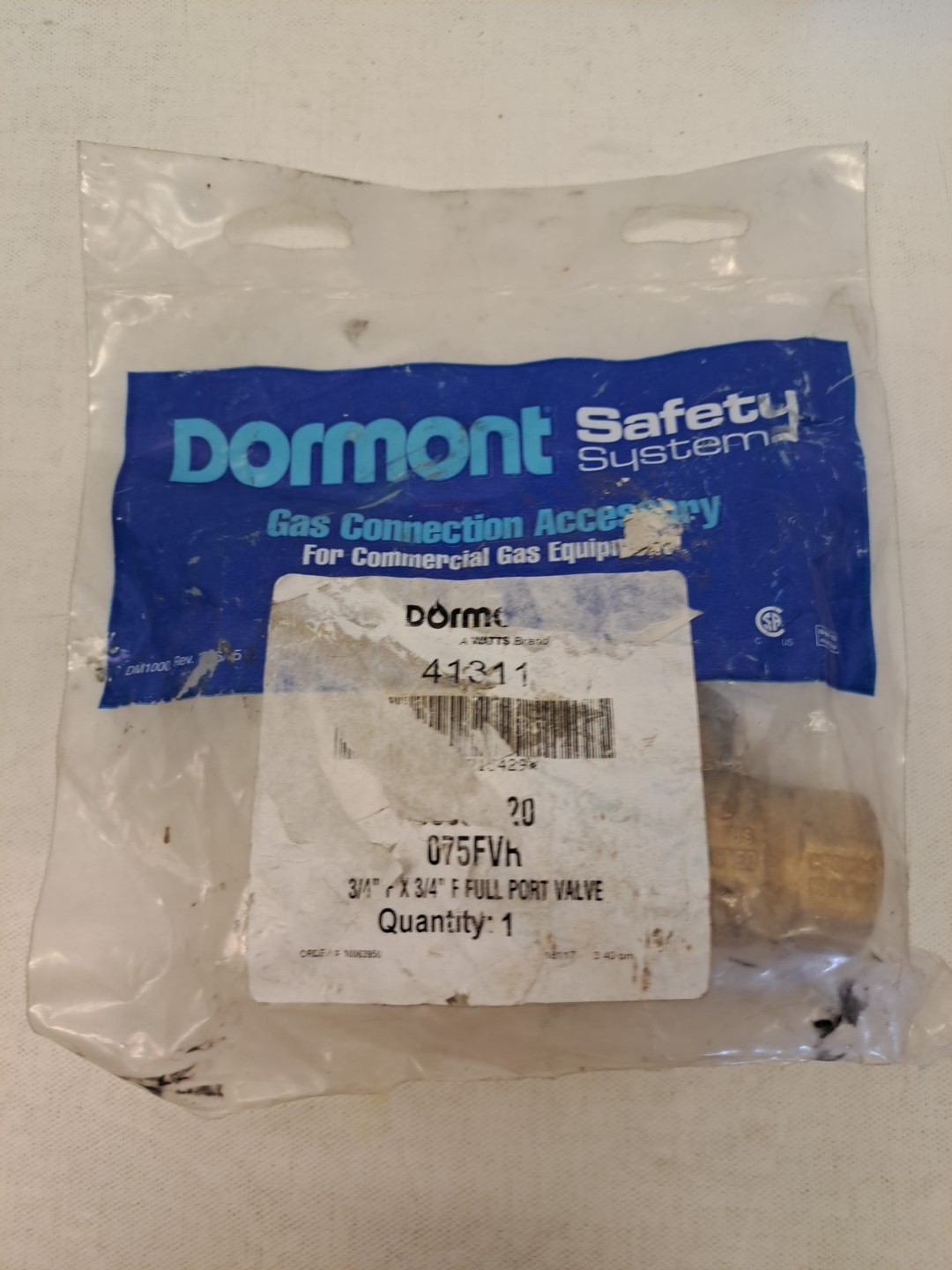 DORMONT  075FVR,  3/4" F X 3/4" F   Full Port Valve  NEW
