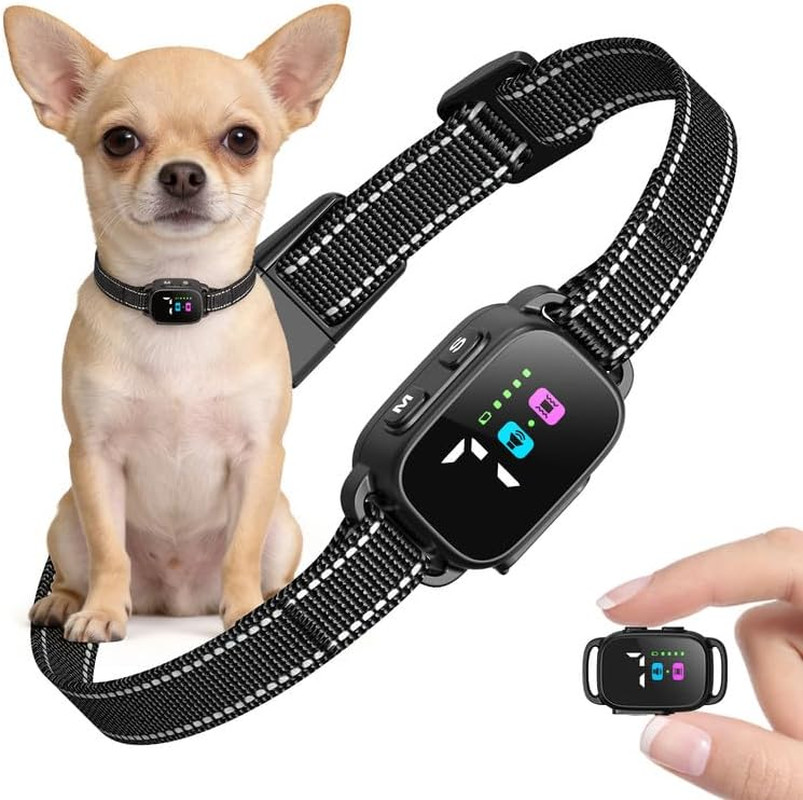 Anti Bark Collar for Small Dogs, No Shock Bark Collar with Beep & Vibration, 7 S
