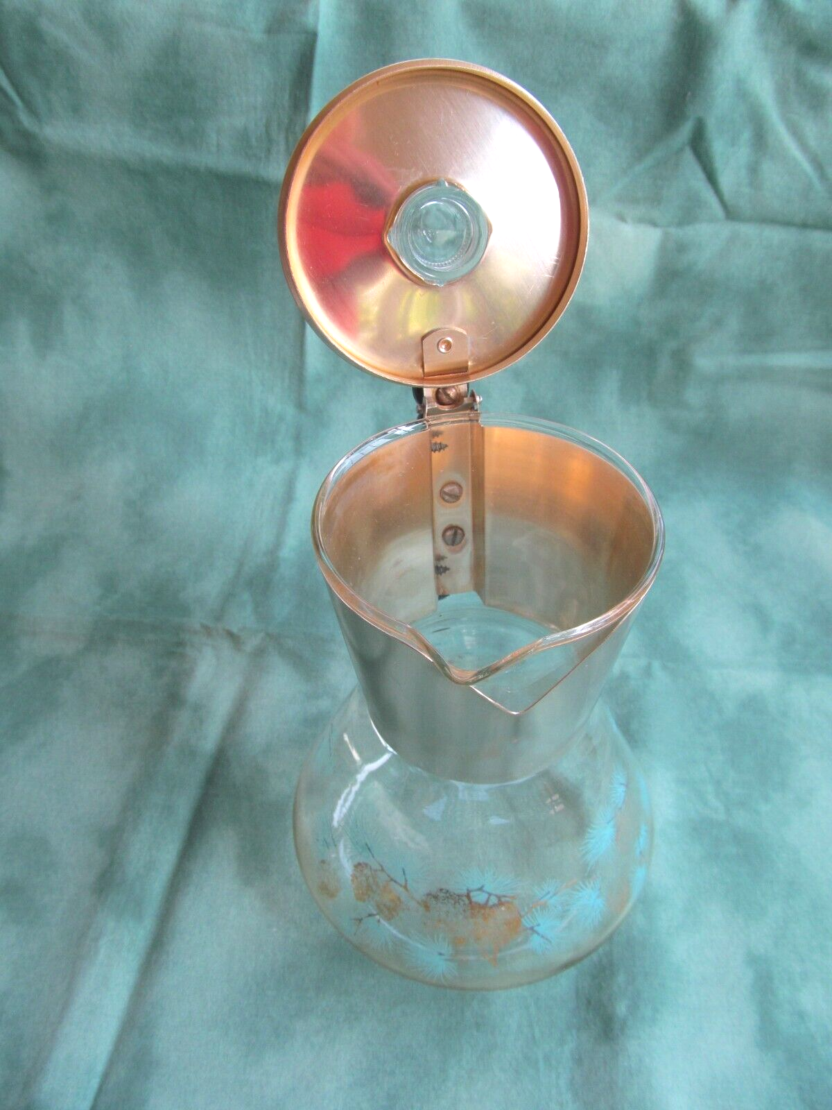 Vintage Glass Pine Cone Coffee Pot
