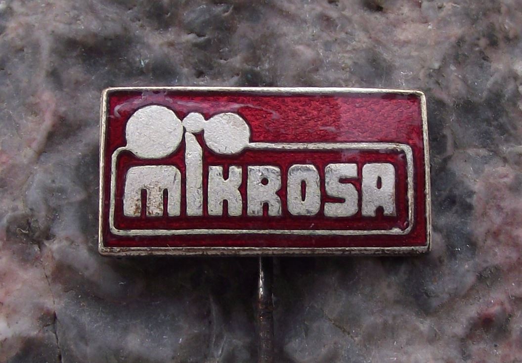 Antique Mikrosa VEB German Engineering Grinding Tools Advertising Pin Badge