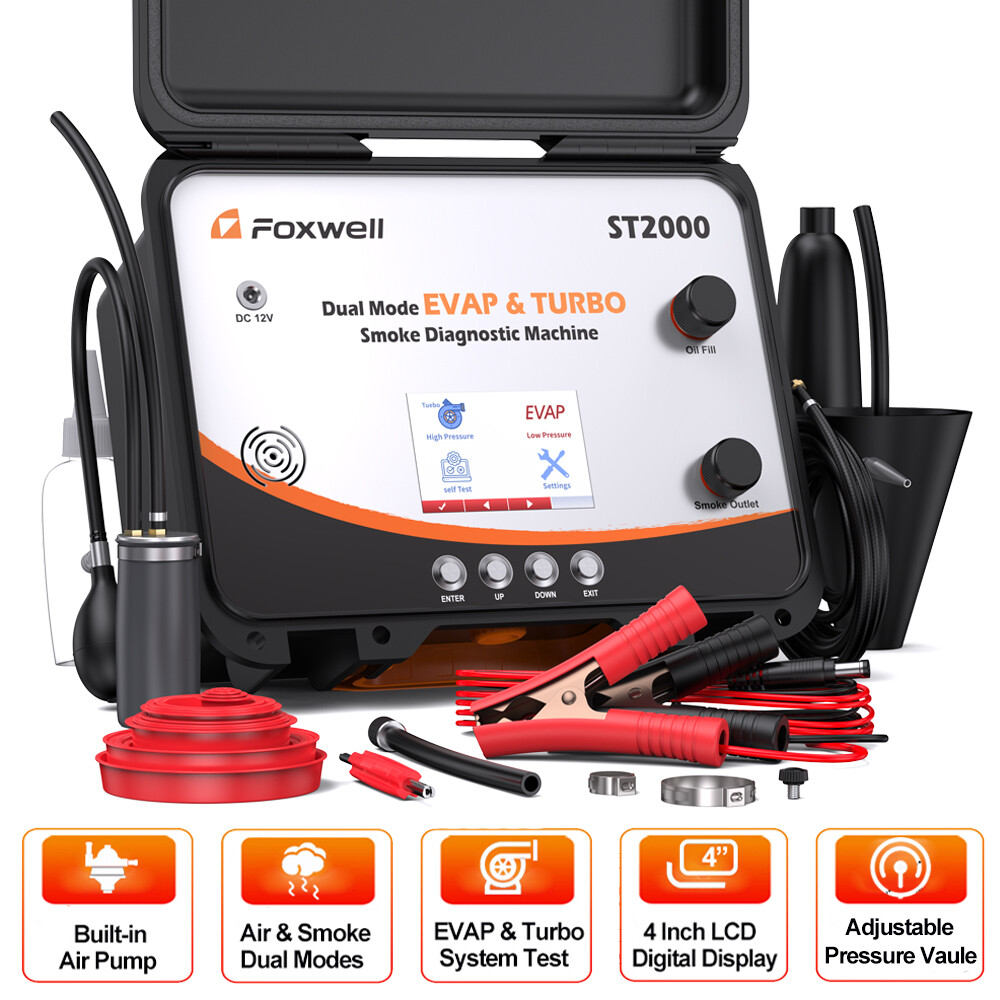FOXWELL ST2000 EVAP Smoke Machine Leak Tester Dual Mode Diagnostic Turbo System