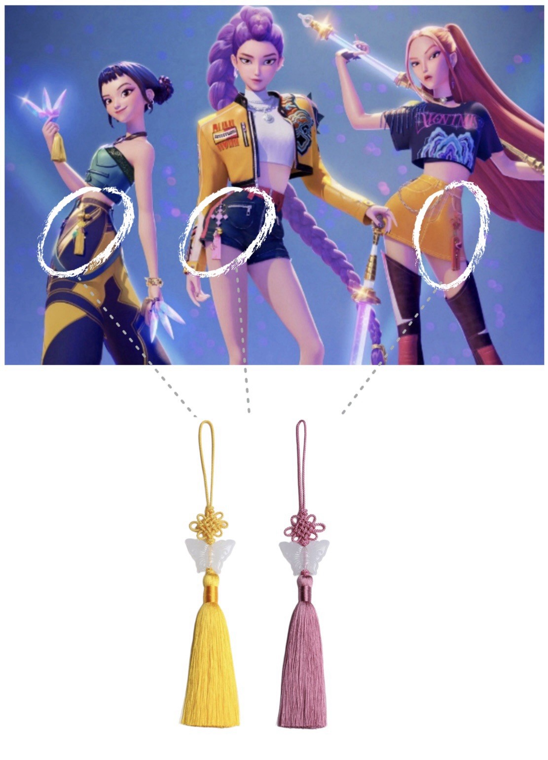 K-POP Demon Hunters [ Norigae] – Traditional Korean Ornament Keychain/Bag Charm