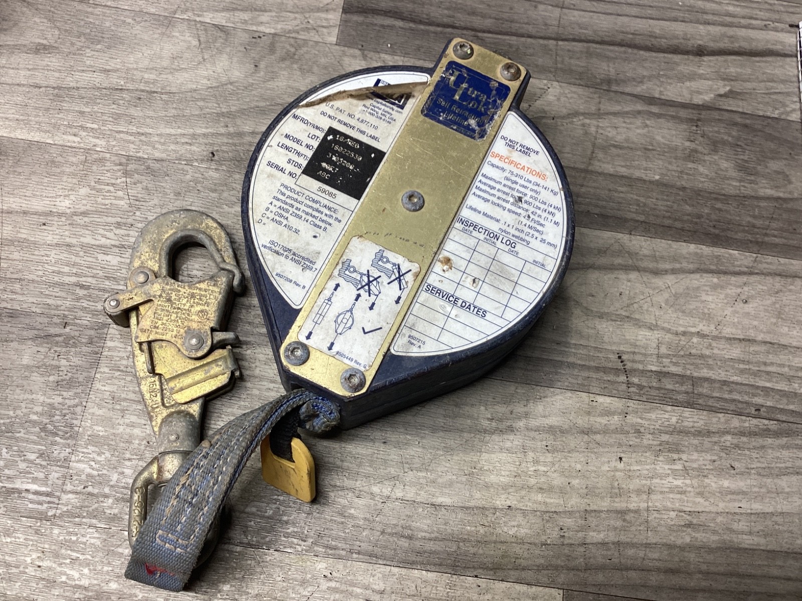 DBI SALA Ultra-Lok 20 ft. Self Retracting Lifeline. Model 3103208 # 306G104PR7