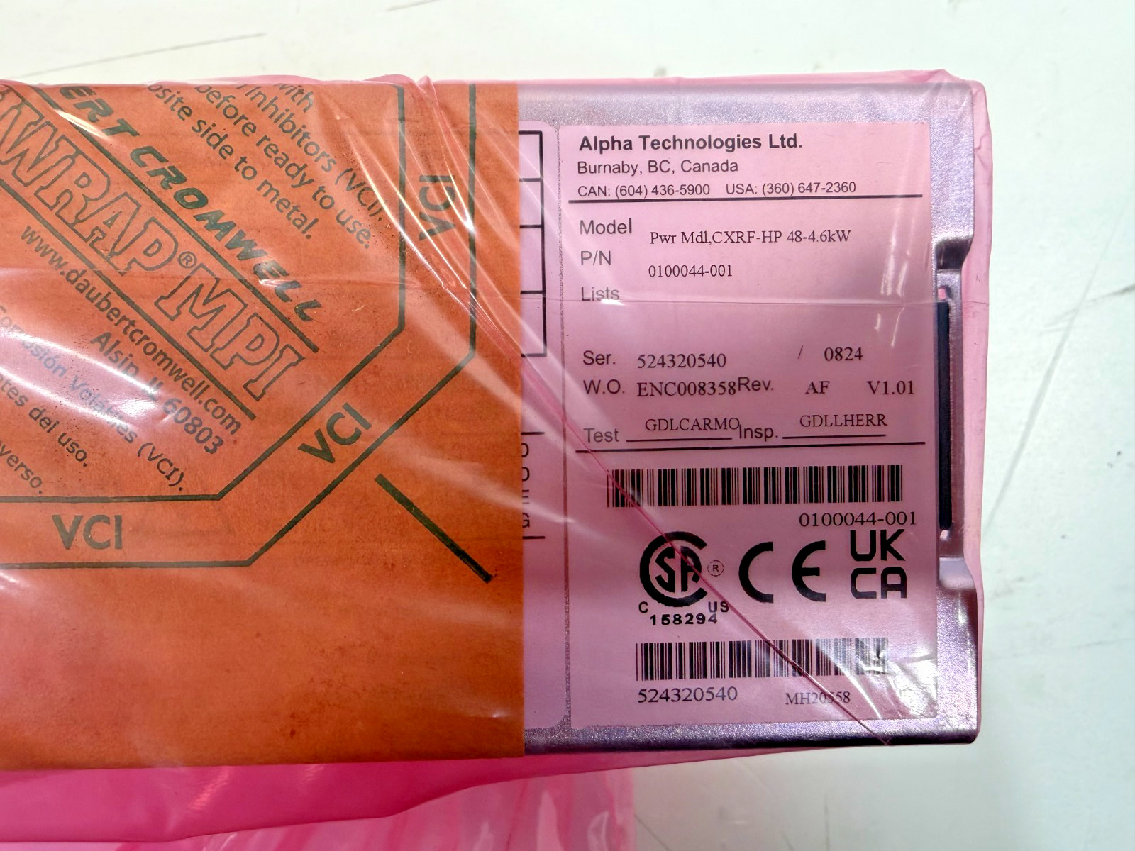 Alpha 0100044-001 CXRF 48/4.6KW 208-277 VAC Rectifier Module BRAND NEW IN BOX