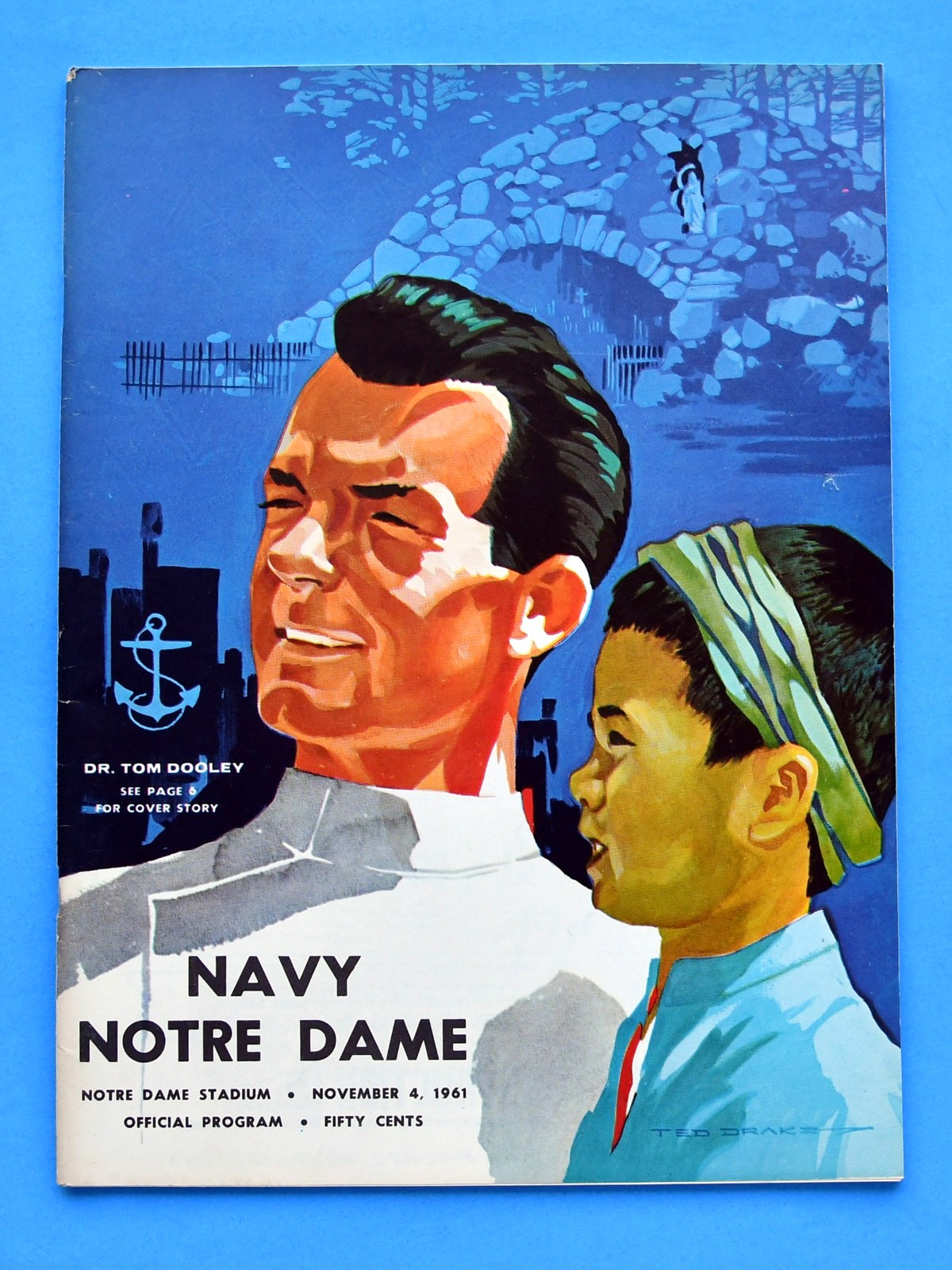 1961 Notre Dame Fighting Irish Football Program vs Navy. QB Daryle Lamonica.