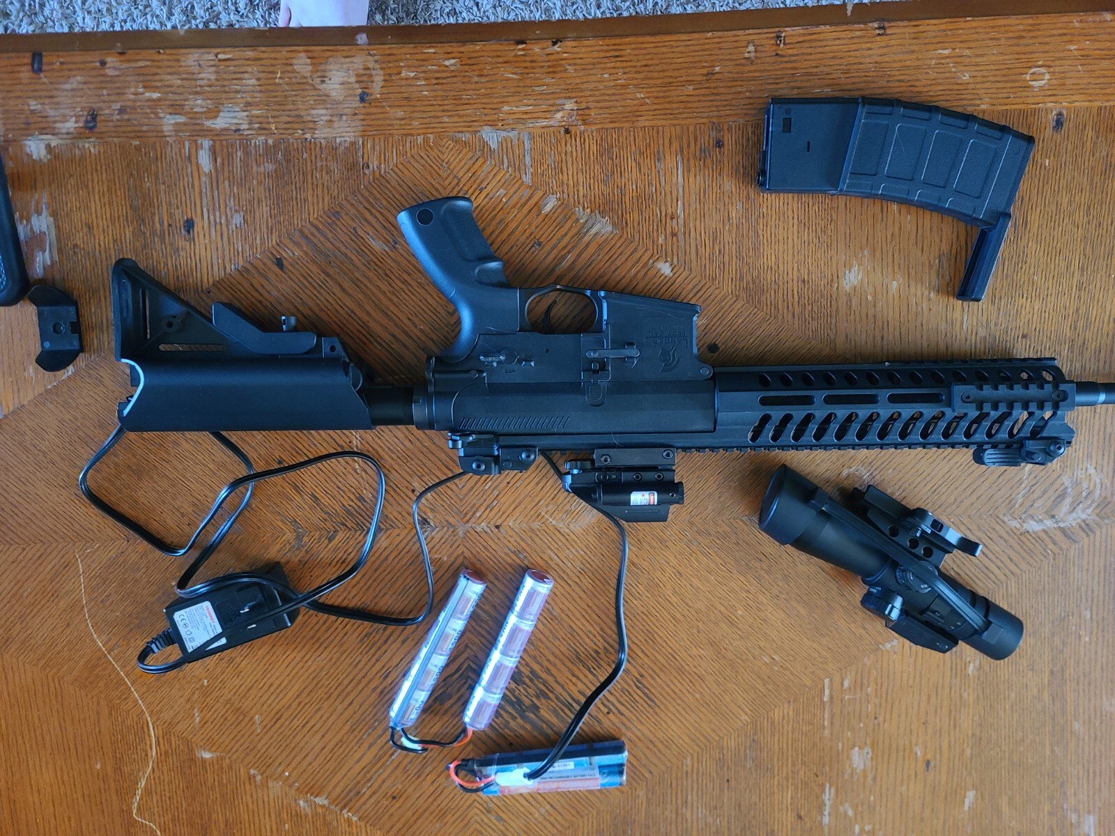 Lancer Tactical Gen 2 M4 Keymod 350 FPS Black Electric AEG Airsoft Rifle Gun