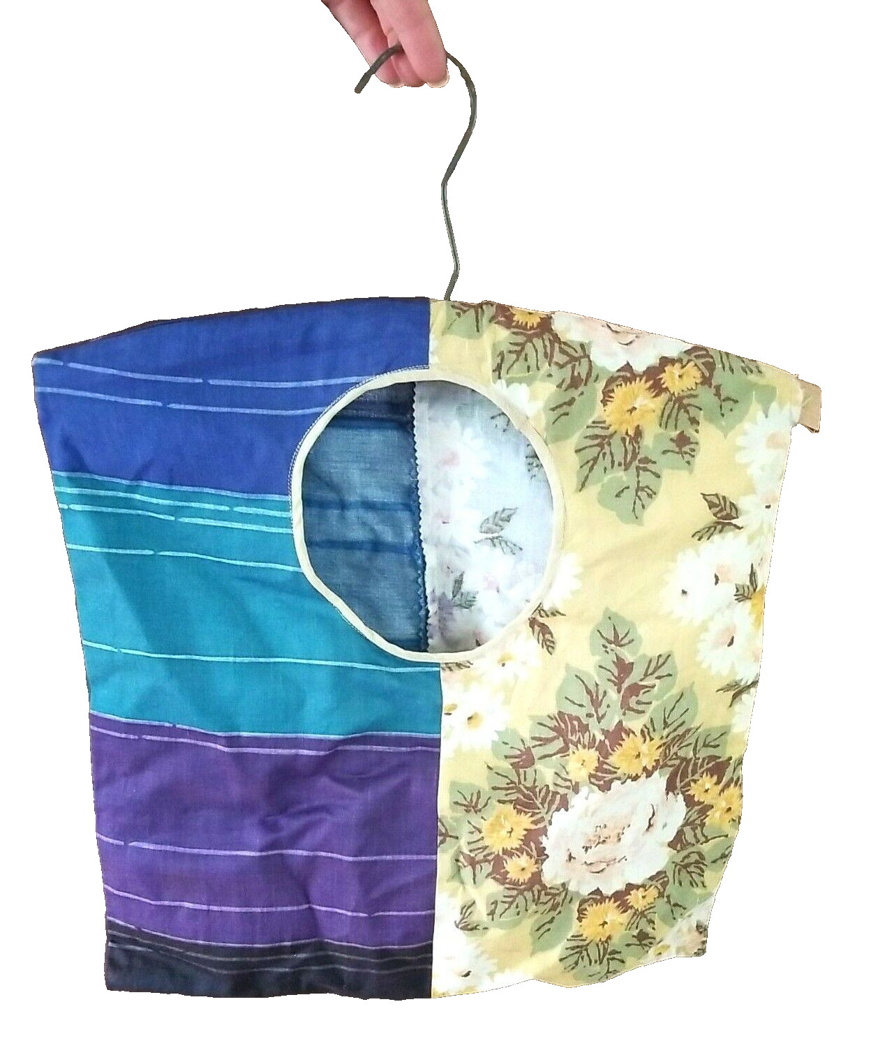Vintage Fabric Clothespin Bag Holder Laundry Organizer Clothes Pins
