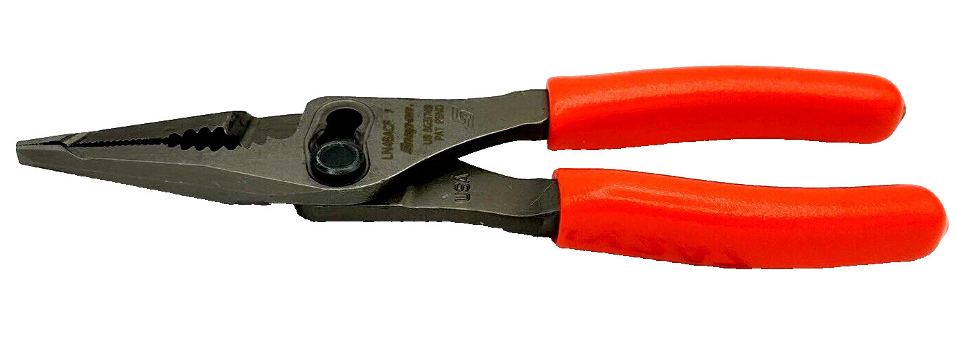 Snap-on Orange 7" Soft Grip Long Nose Slip Joint Pliers LN46ACF LN46ACFO