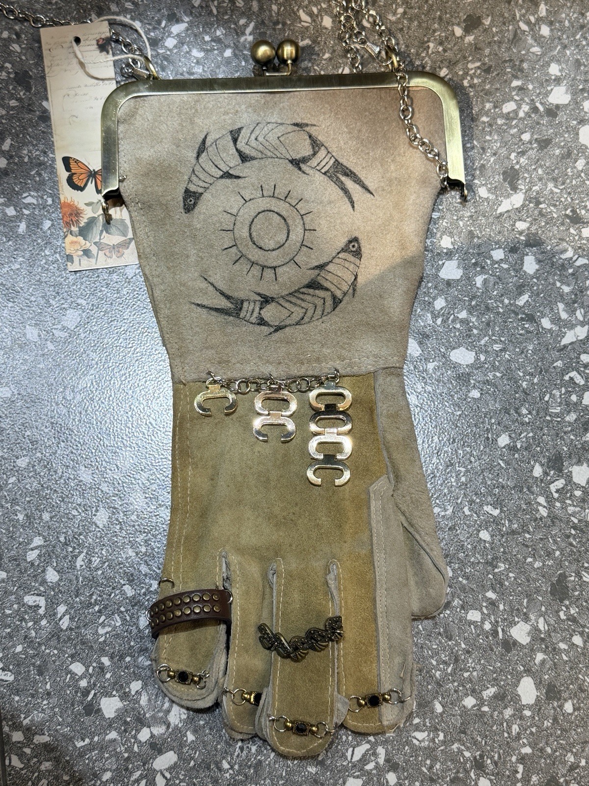 Artist's handmade leather bag