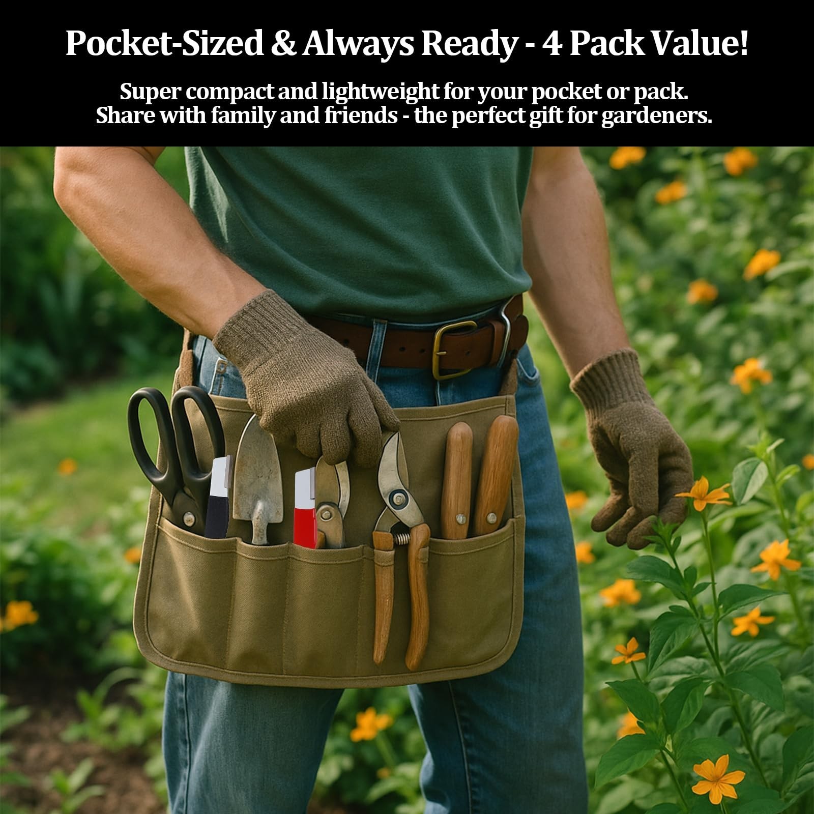 4 Pack Pocket Sized Garden Tool Blade Sharpener Sharpening Tool for Pruners, ...