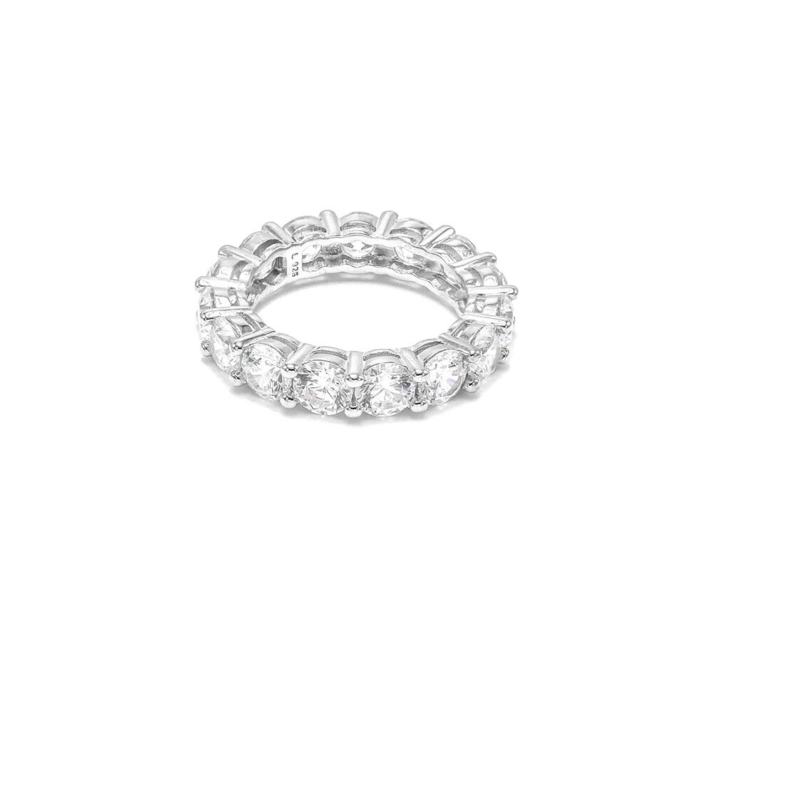 5mm 925 Sterling Silver CZ Eternity Engagement Bridal Band Tennis Ring Size 5-10