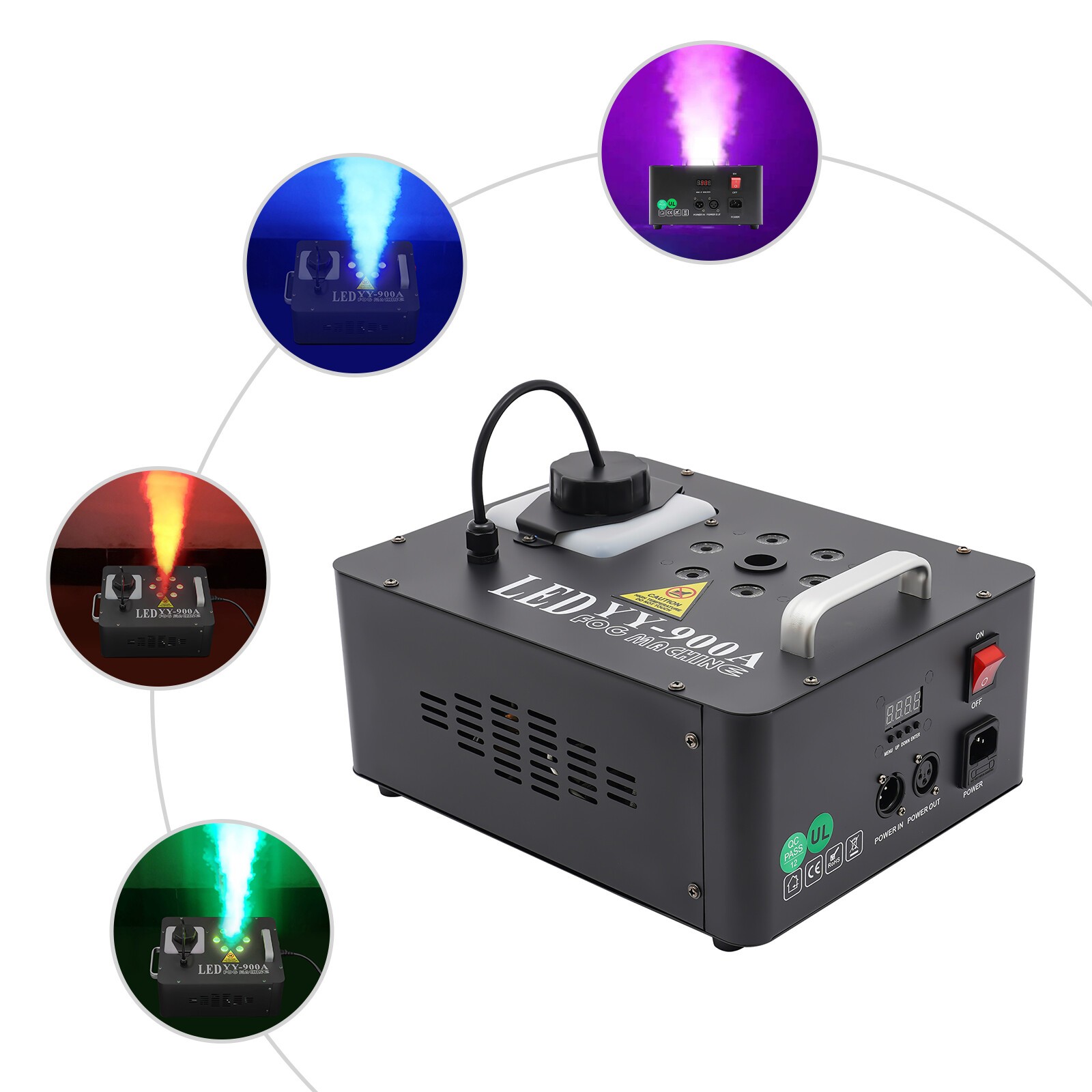 34*28*16cm DJ 1200WFog Furry Jet Vertical LED Fog/Smoke Pyro-Like Geyser Machine